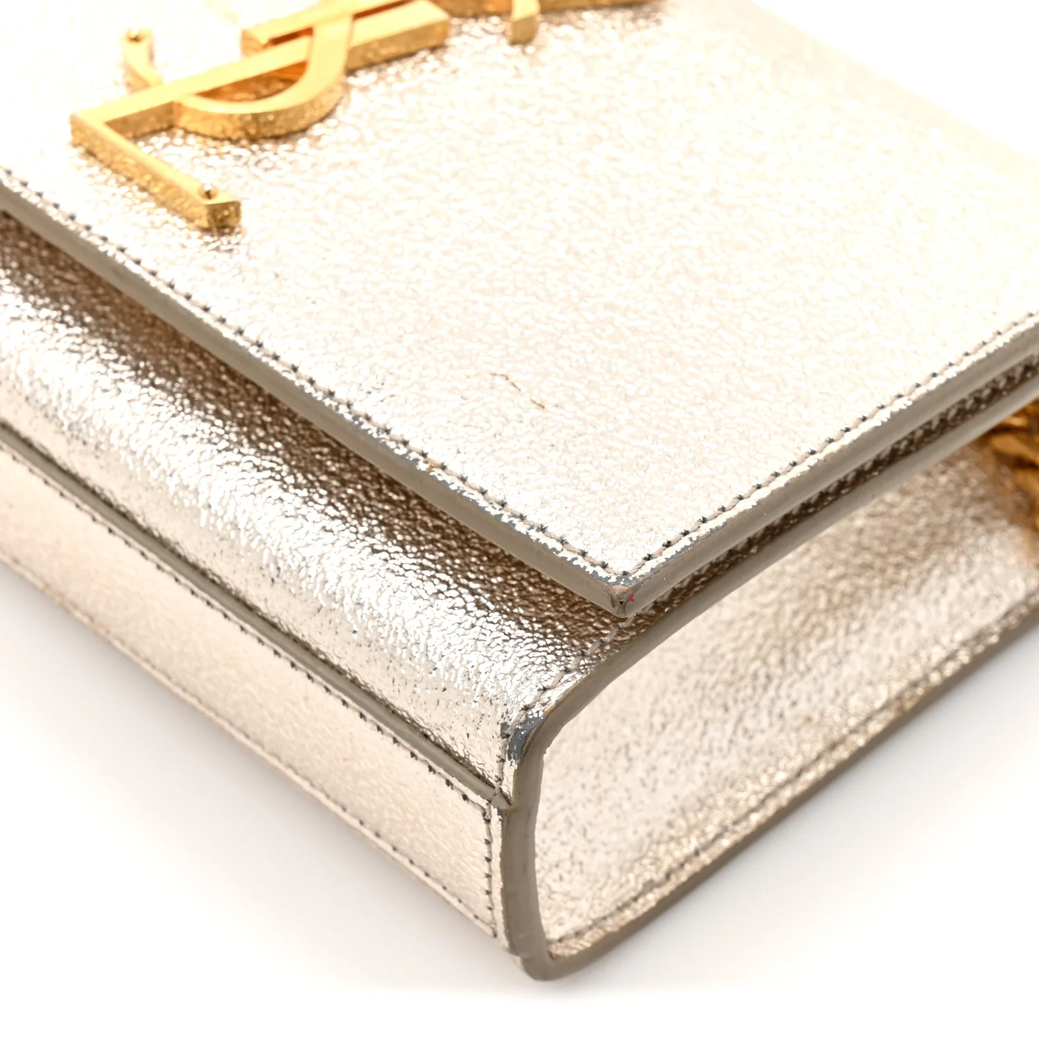 Metallic Calfskin Small Classic Monogram Kate Satchel Platine - Image 23