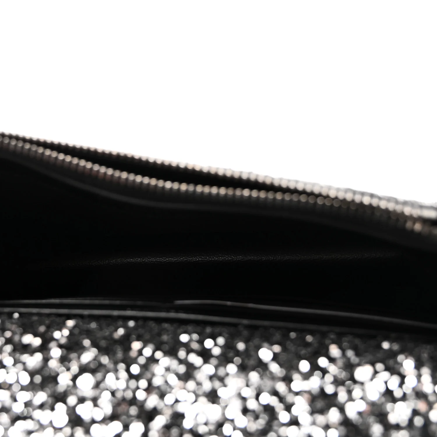 Metallic Glitter Classic Monogram Kate Tassel Chain Wallet Gun Metal Black - Image 5