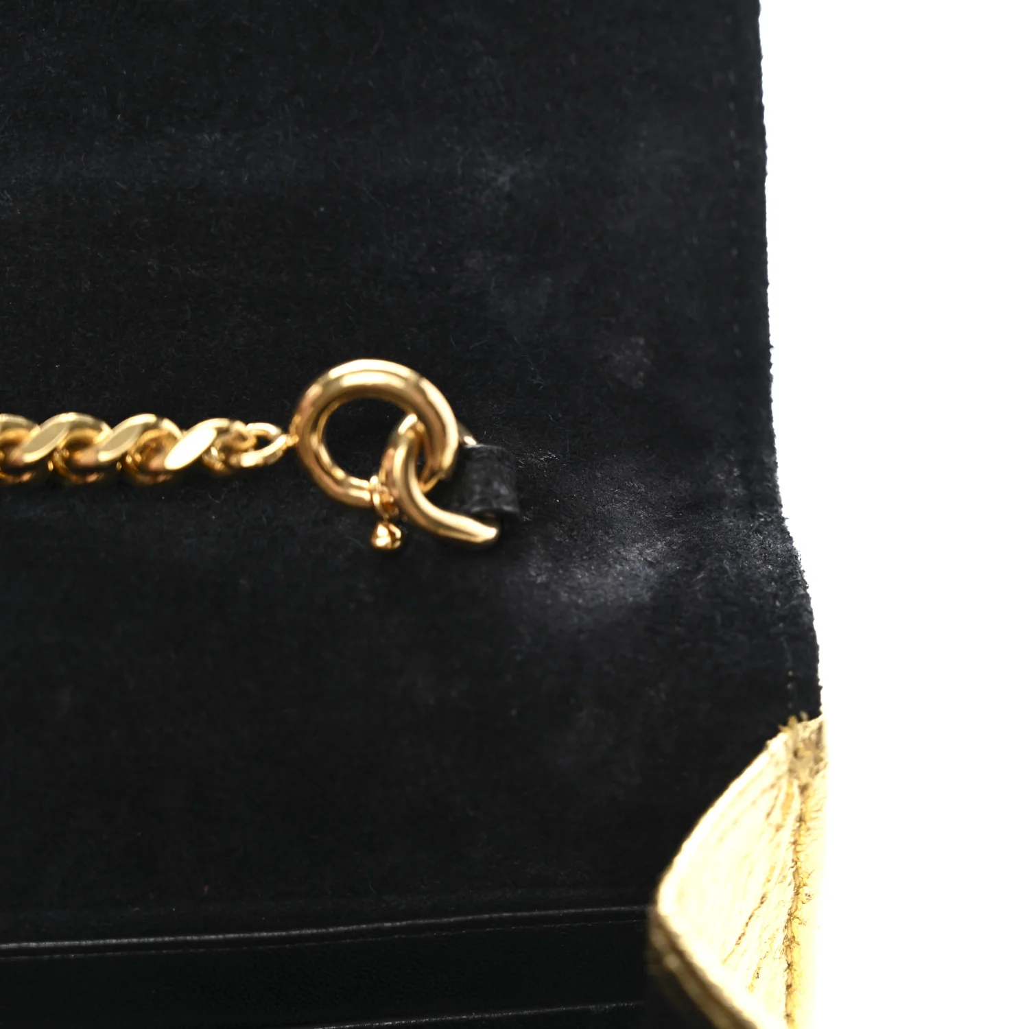 Metallic Goatskin Lambskin Classic Monogram Kate Tassel Chain Wallet Gold - Image 12