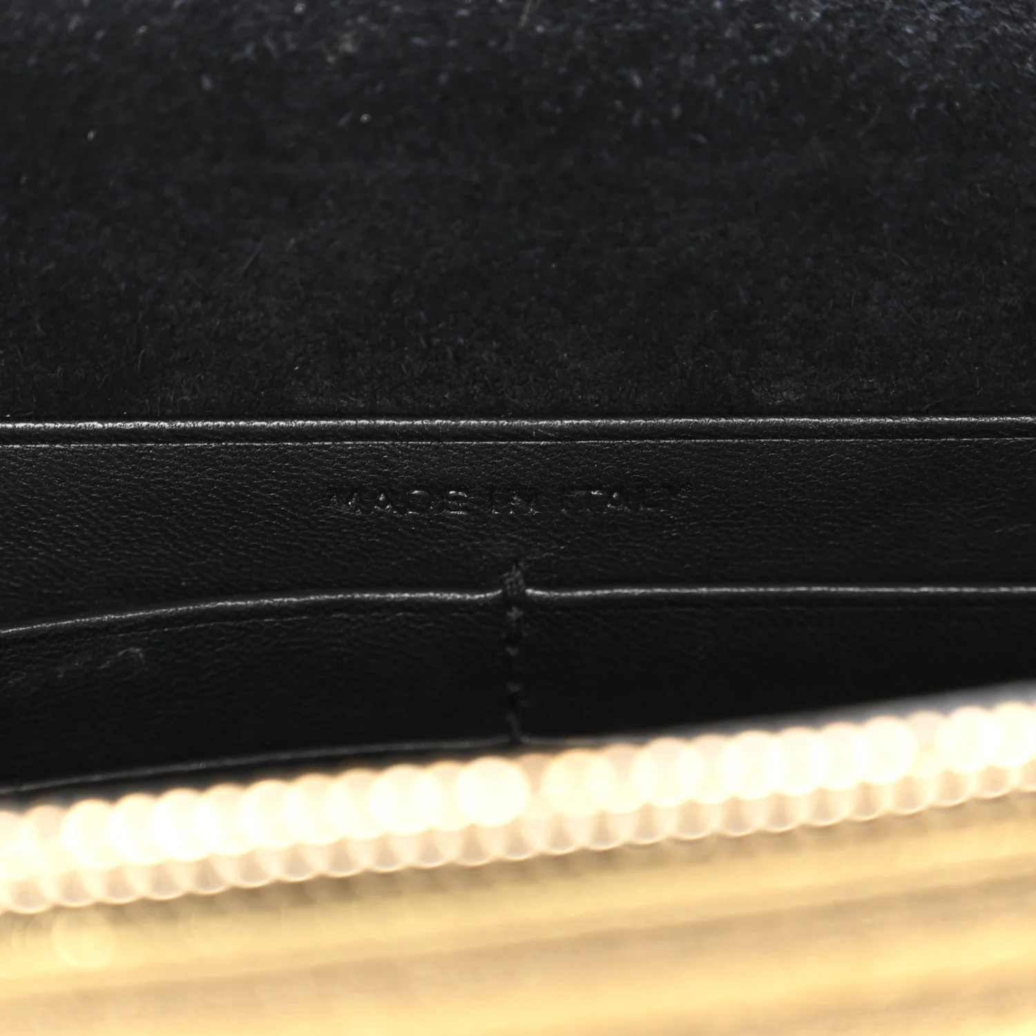 Metallic Goatskin Lambskin Classic Monogram Kate Tassel Chain Wallet Gold - Image 6