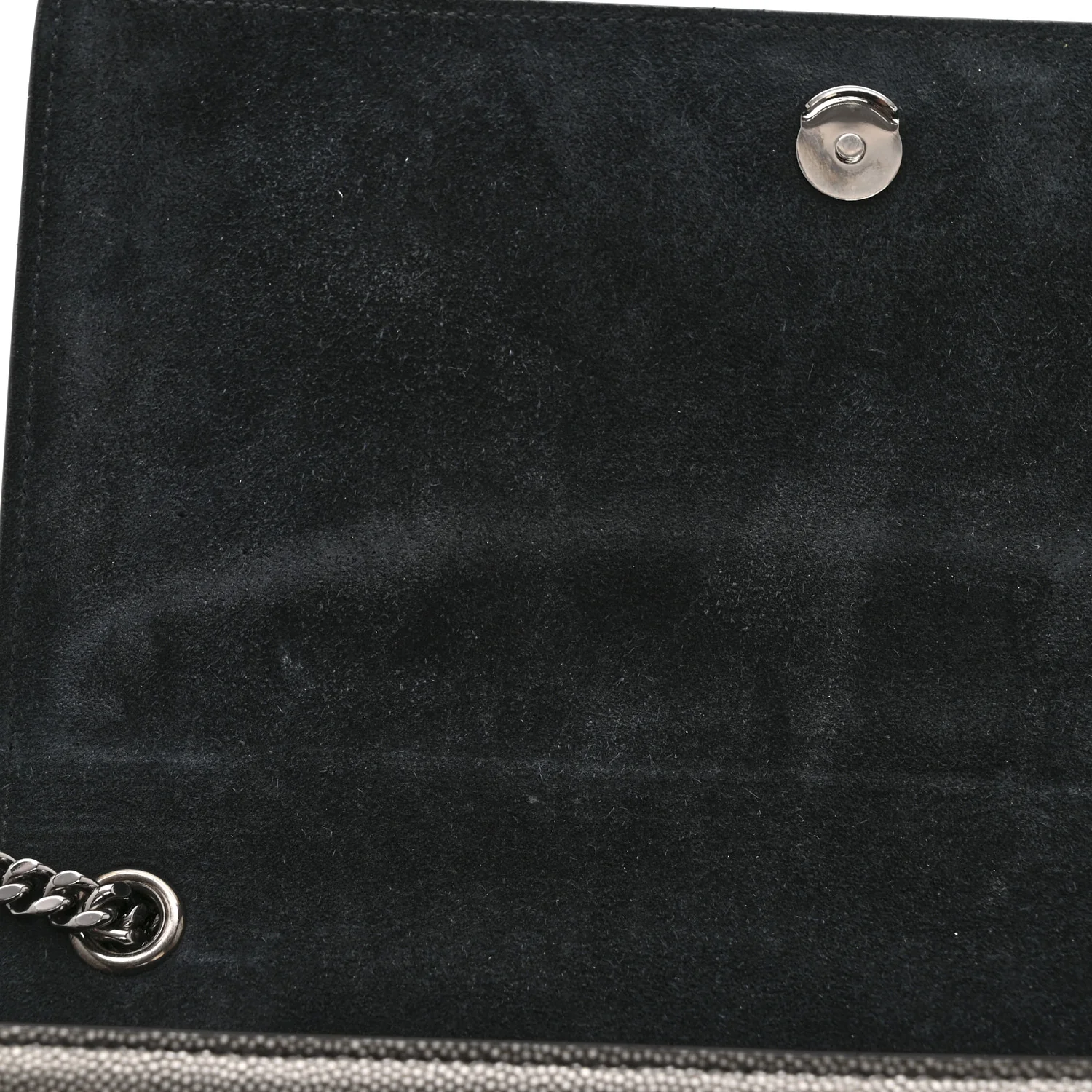 Metallic Grain De Poudre Medium Classic Monogram Kate Satchel Dark Lead - Image 11