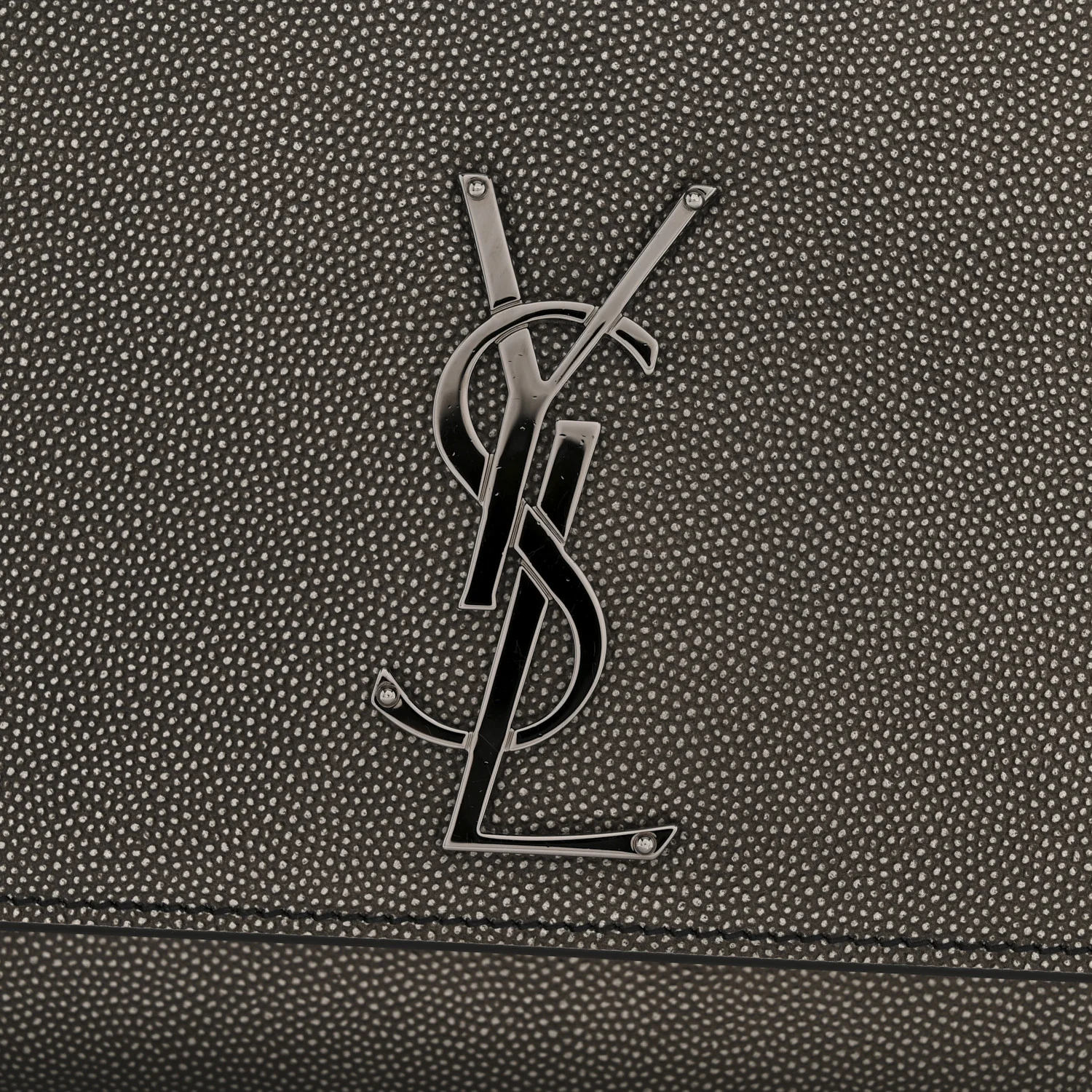 Metallic Grain De Poudre Medium Classic Monogram Kate Satchel Dark Lead - Image 12