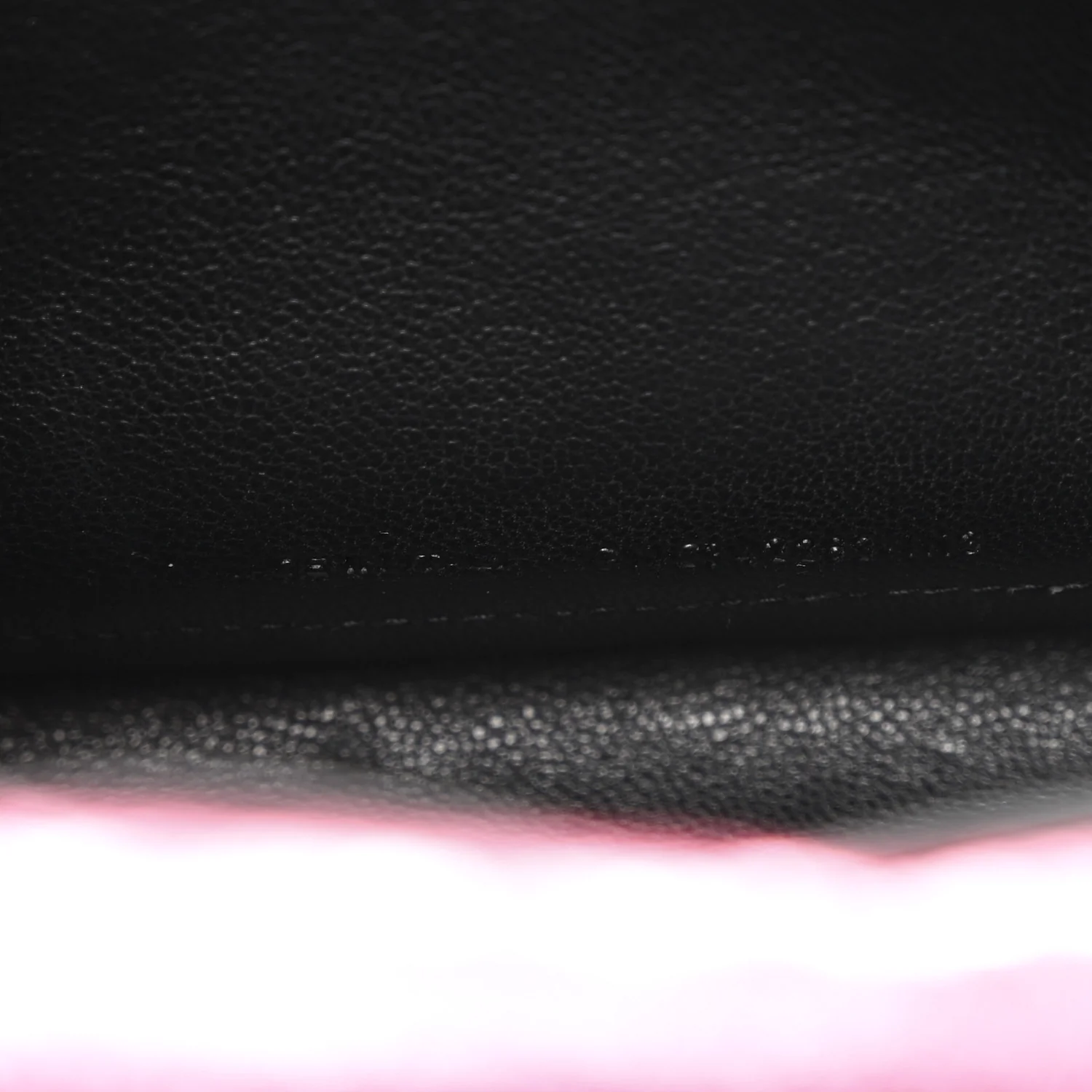 Metallic Grained Calfskin Classic Letters Chain Wallet New Pink - Image 7