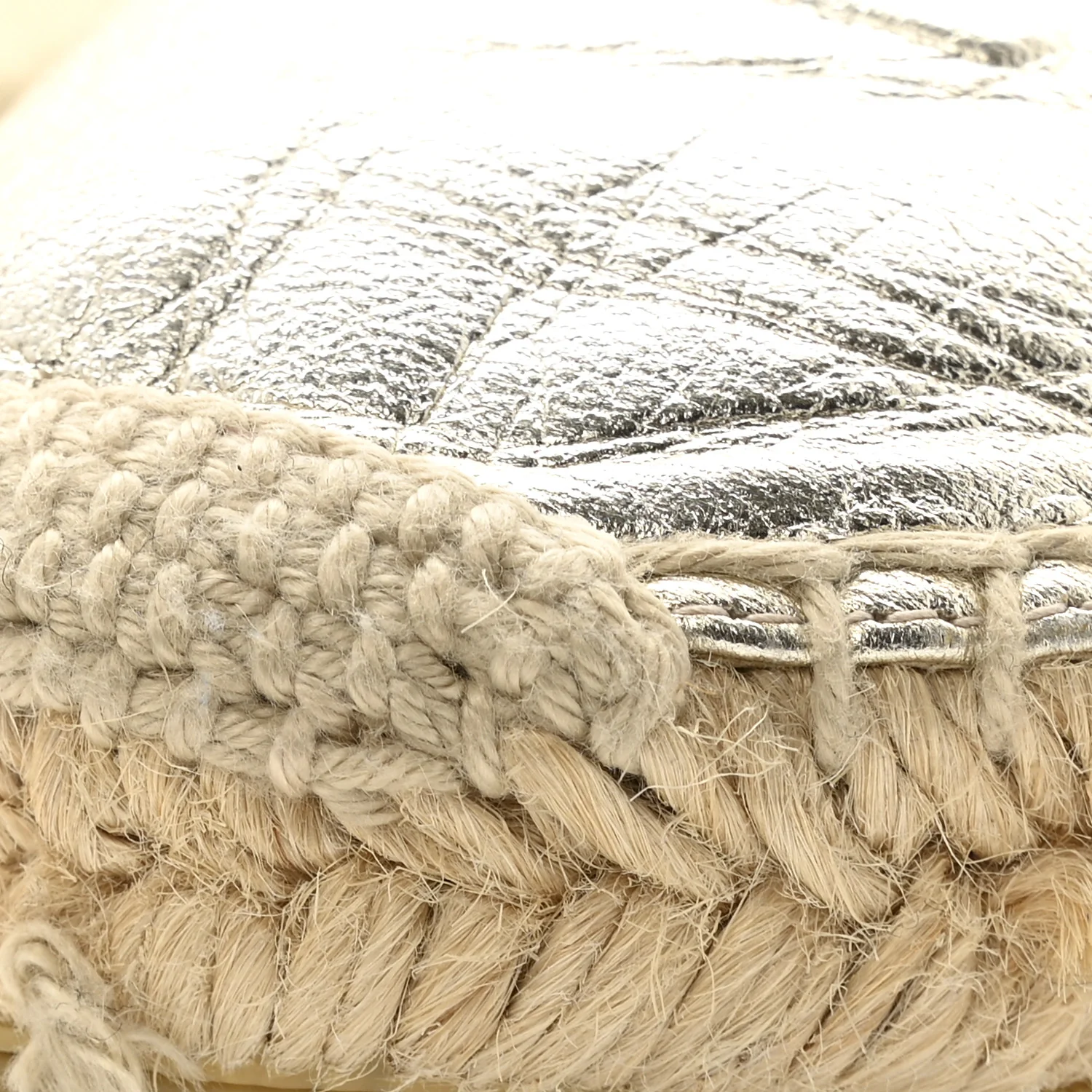 Metallic Lambskin Monogram Espadrilles 38 Platino - Image 12