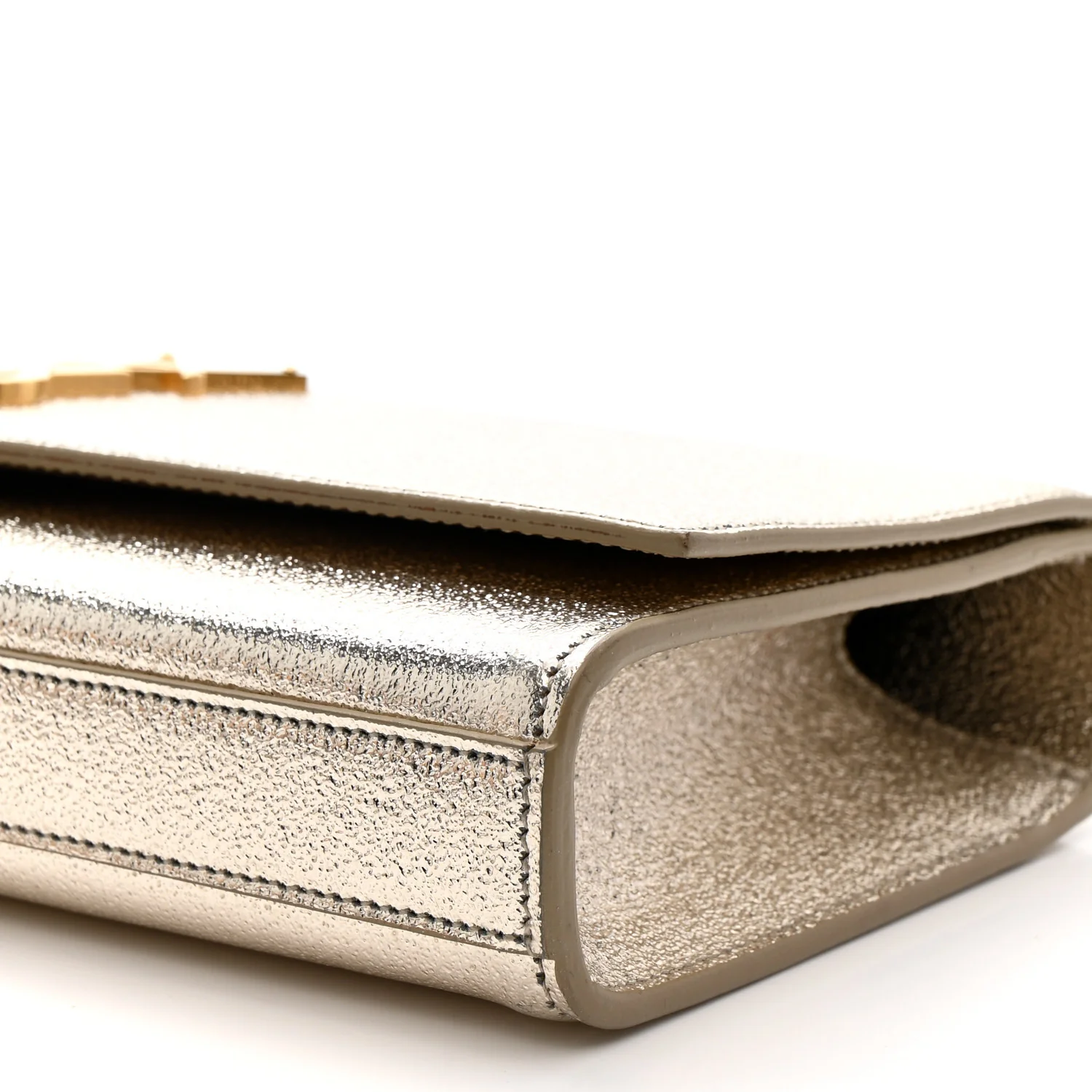 Metallic Textured Calfskin Classic Monogram Cassandre Clutch Pale Gold - Image 9