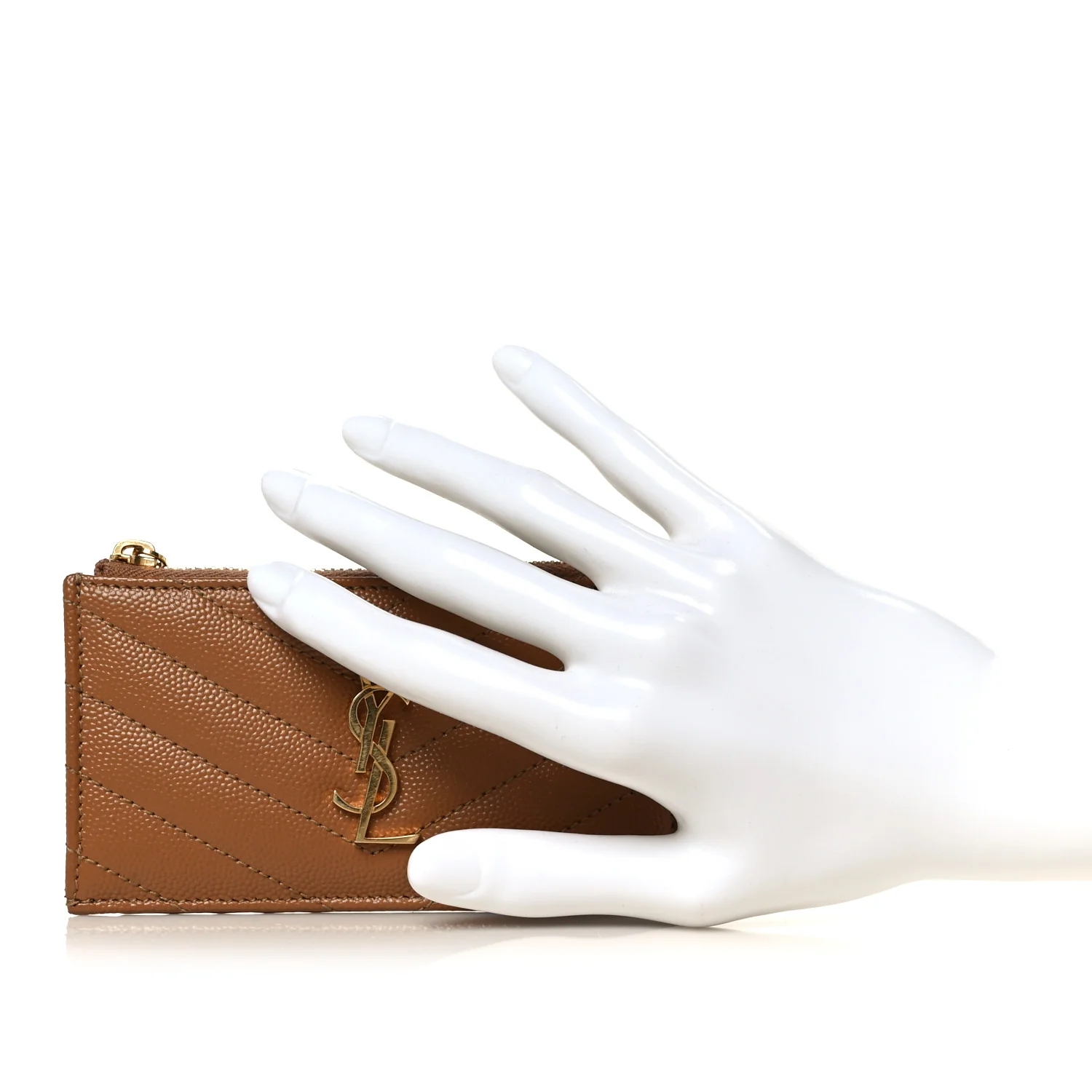 Monogram Grain de Poudre 5 Fragments Zip Pouch Card Holder Dark Natural - Image 2