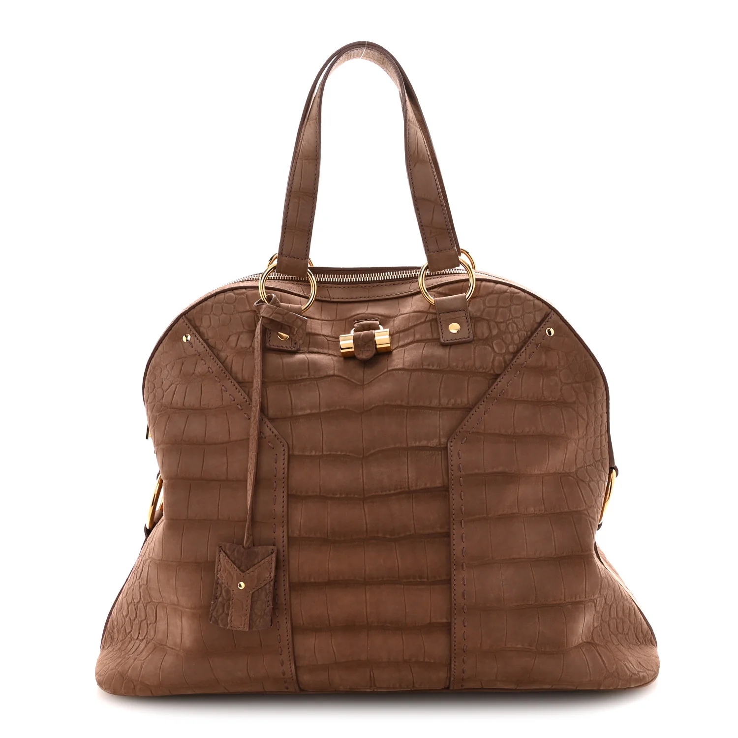 Nubuck Croc Embossed Oversized Muse Beige