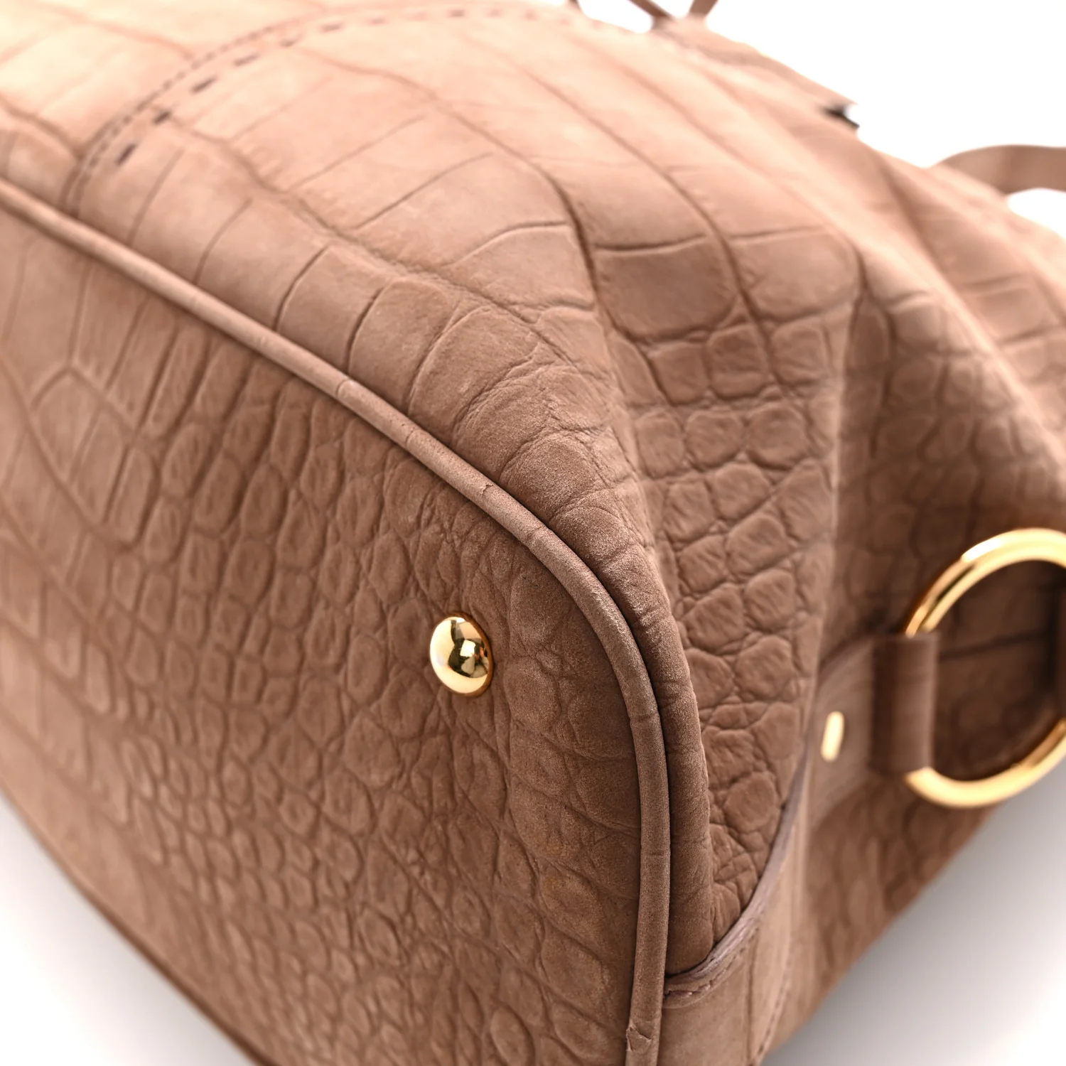 Nubuck Croc Embossed Oversized Muse Beige - Image 11