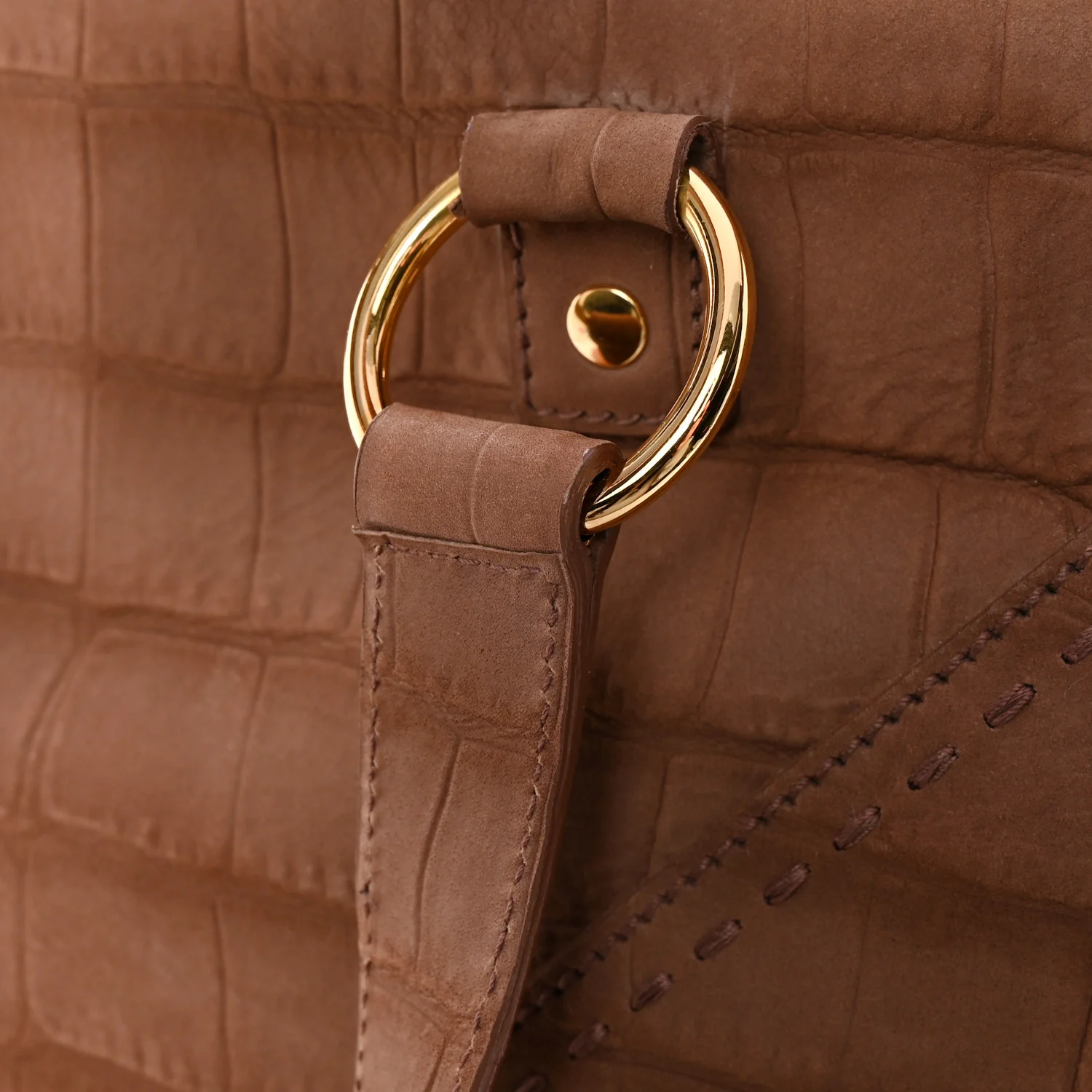 Nubuck Croc Embossed Oversized Muse Beige - Image 12