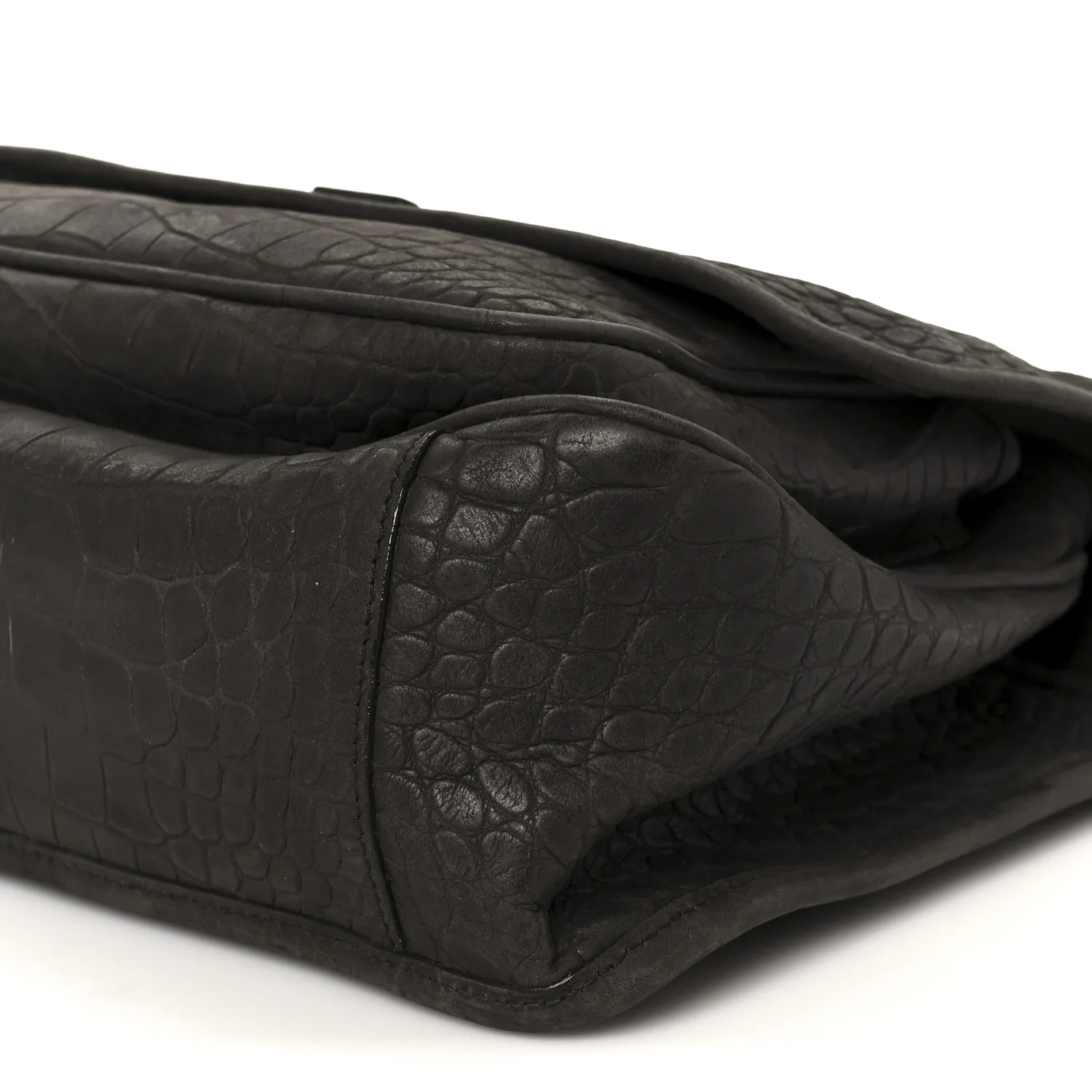 Nubuck Crocodile Embossed Monogram Medium Niki Chain Satchel Wood - Image 10