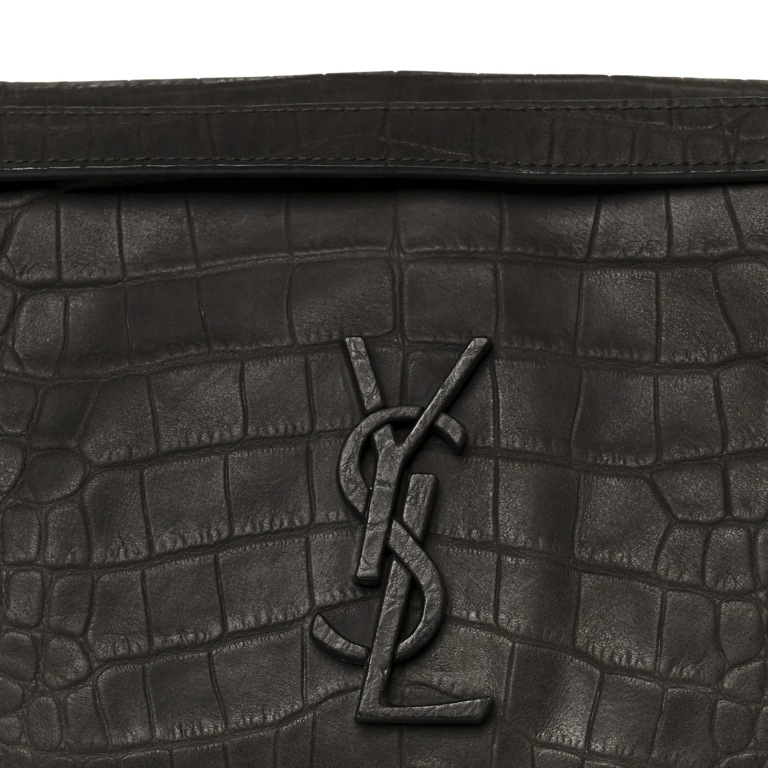 Nubuck Crocodile Embossed Monogram Medium Niki Chain Satchel Wood - Image 8