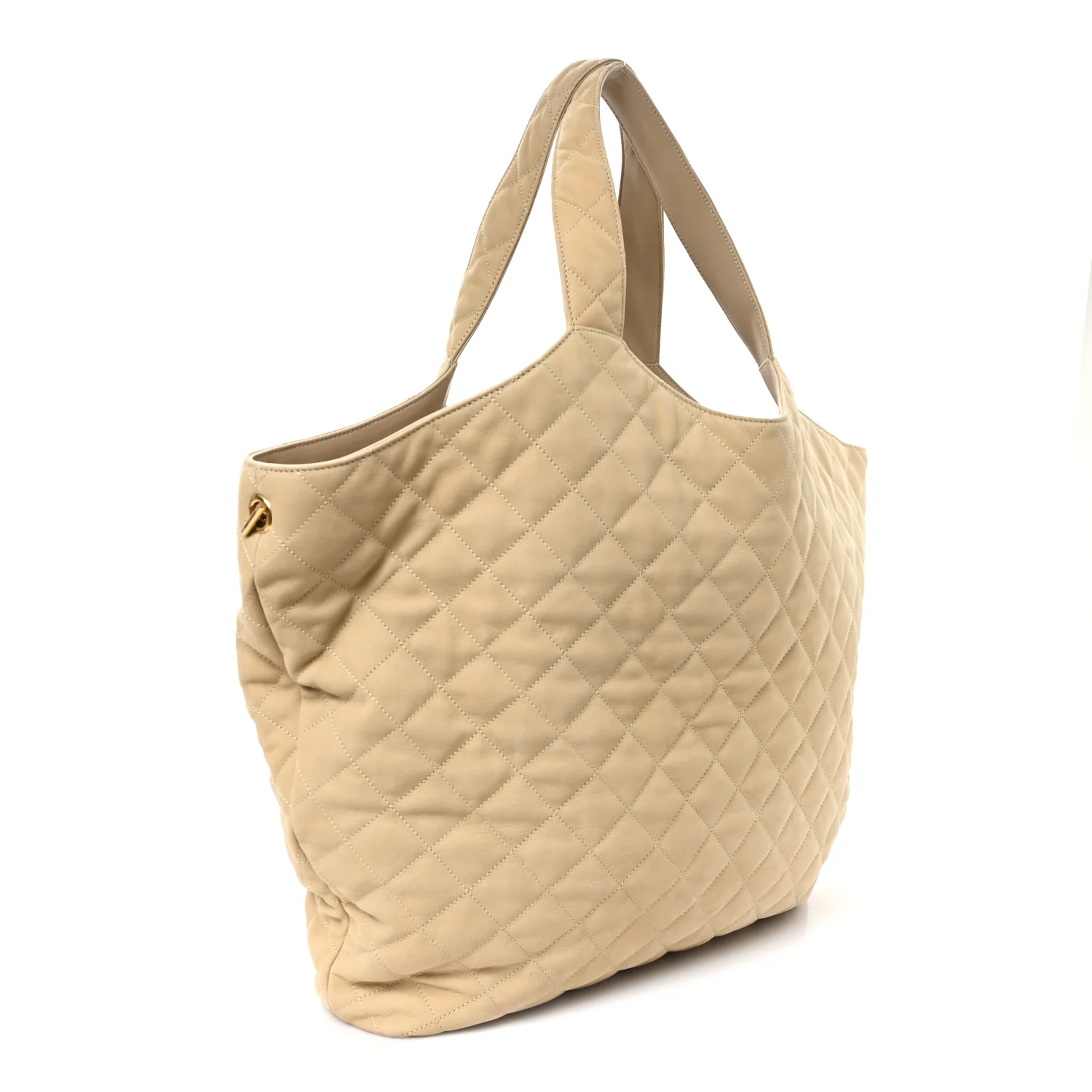 Nubuck Suede Quilted Maxi Icare Shopping Tote Safari Beige - Image 4