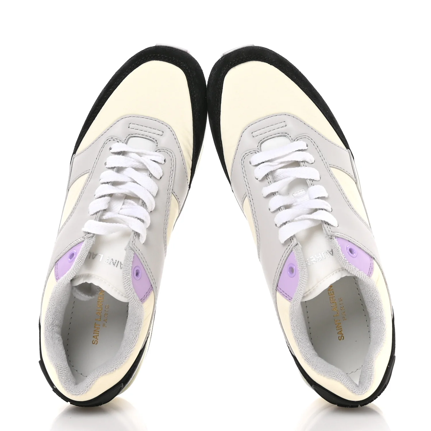Nylon Calfskin Suede Mens Bump Low Top Sneakers 42 White Air Grey Black Lavender - Image 2