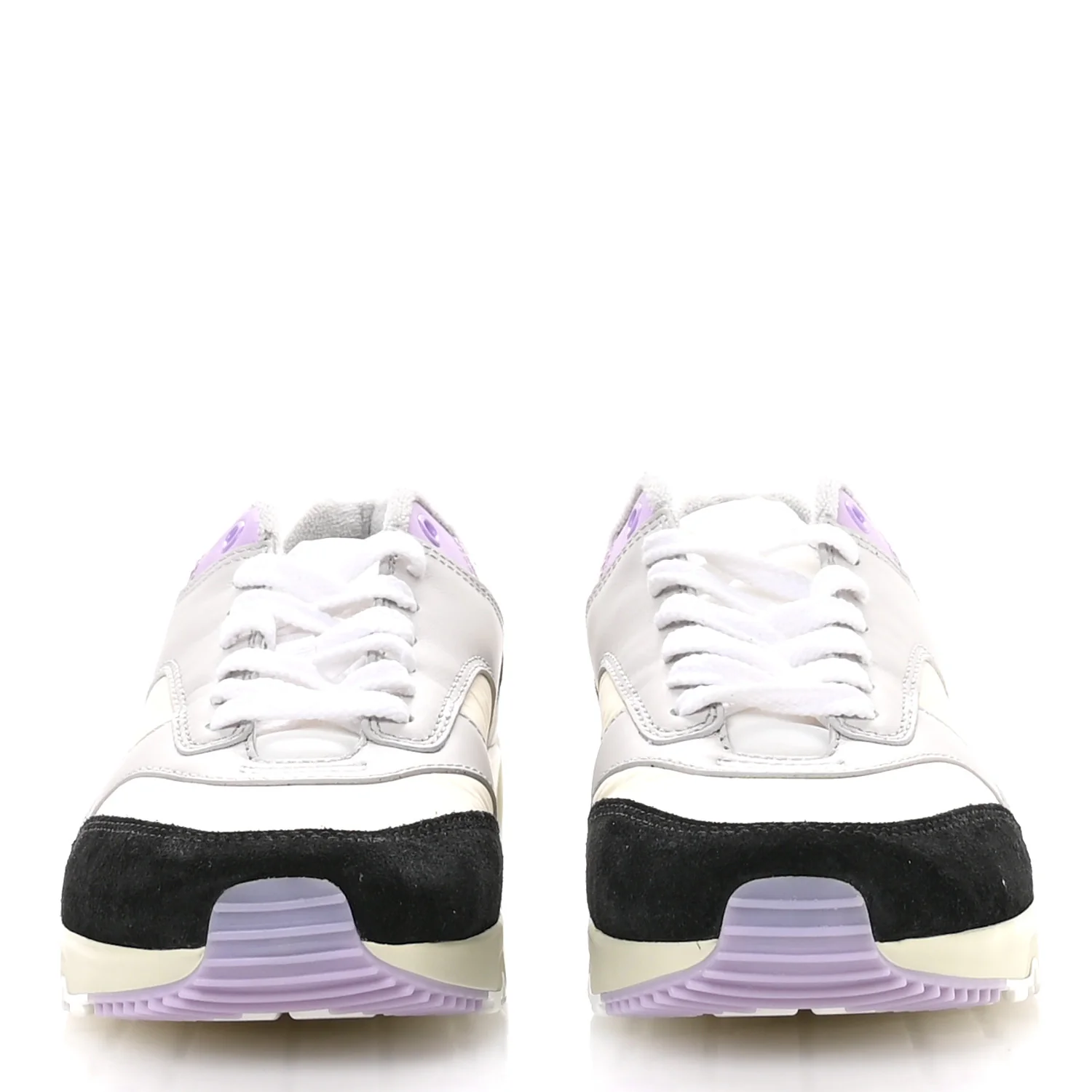 Nylon Calfskin Suede Mens Bump Low Top Sneakers 42 White Air Grey Black Lavender - Image 3