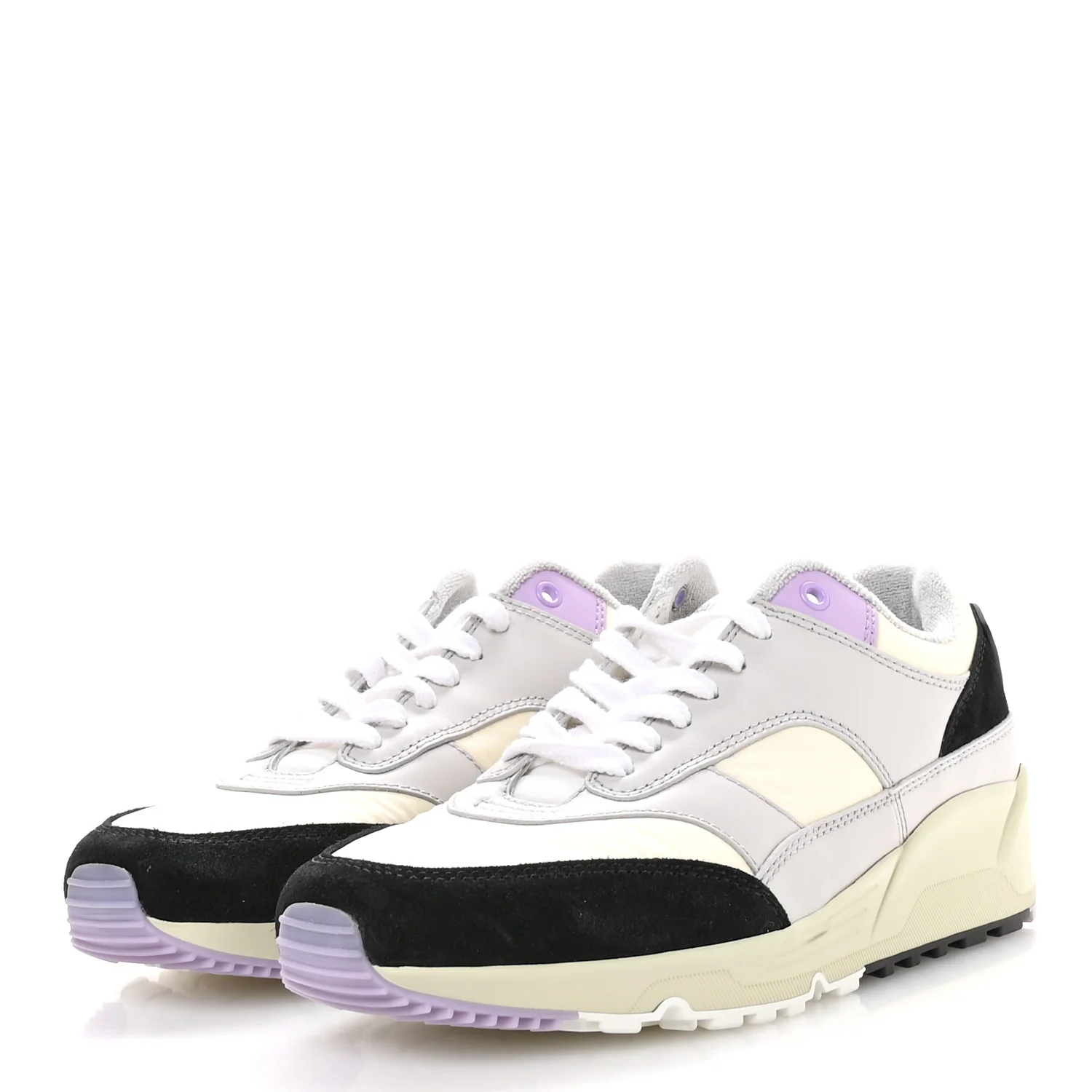 Nylon Calfskin Suede Mens Bump Low Top Sneakers 42 White Air Grey Black Lavender - Image 4