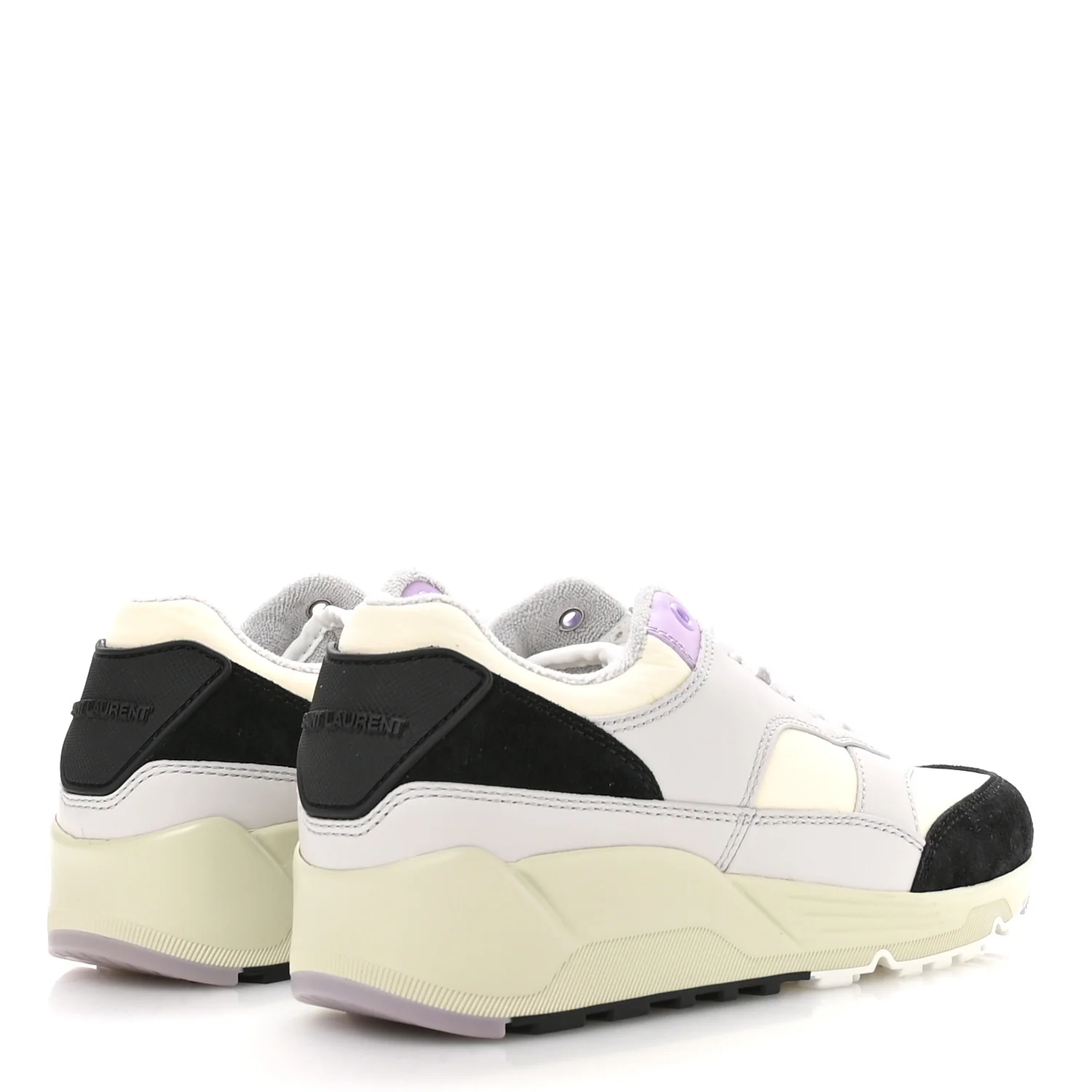Nylon Calfskin Suede Mens Bump Low Top Sneakers 42 White Air Grey Black Lavender - Image 5