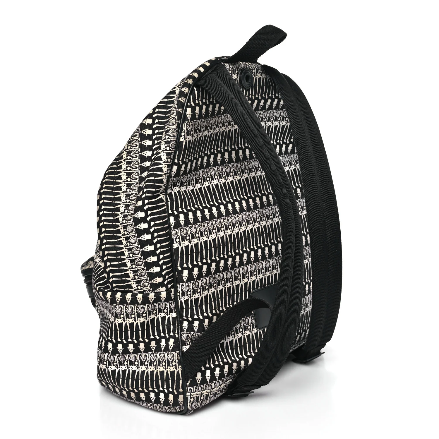 Nylon City Skeleton Print Backpack Black White - Image 3