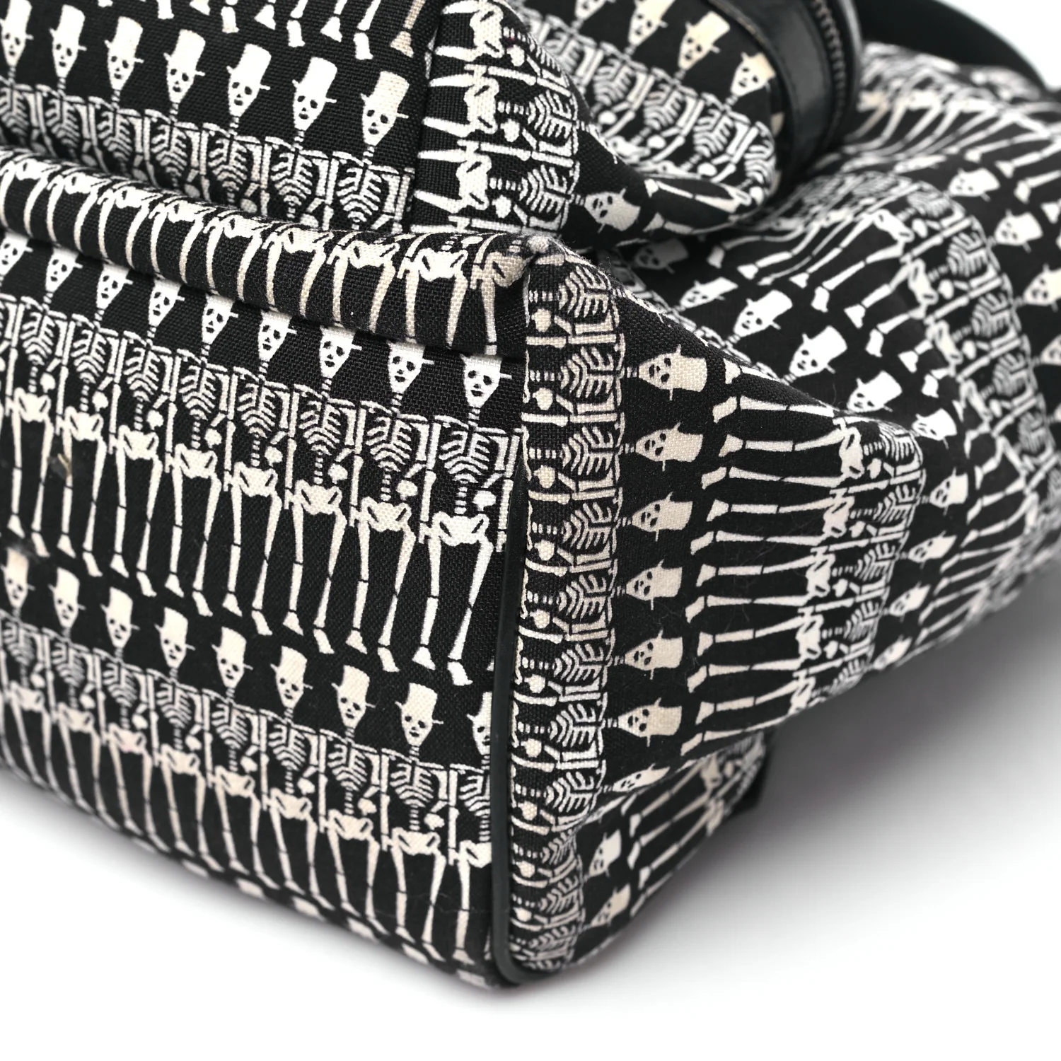 Nylon City Skeleton Print Backpack Black White - Image 9