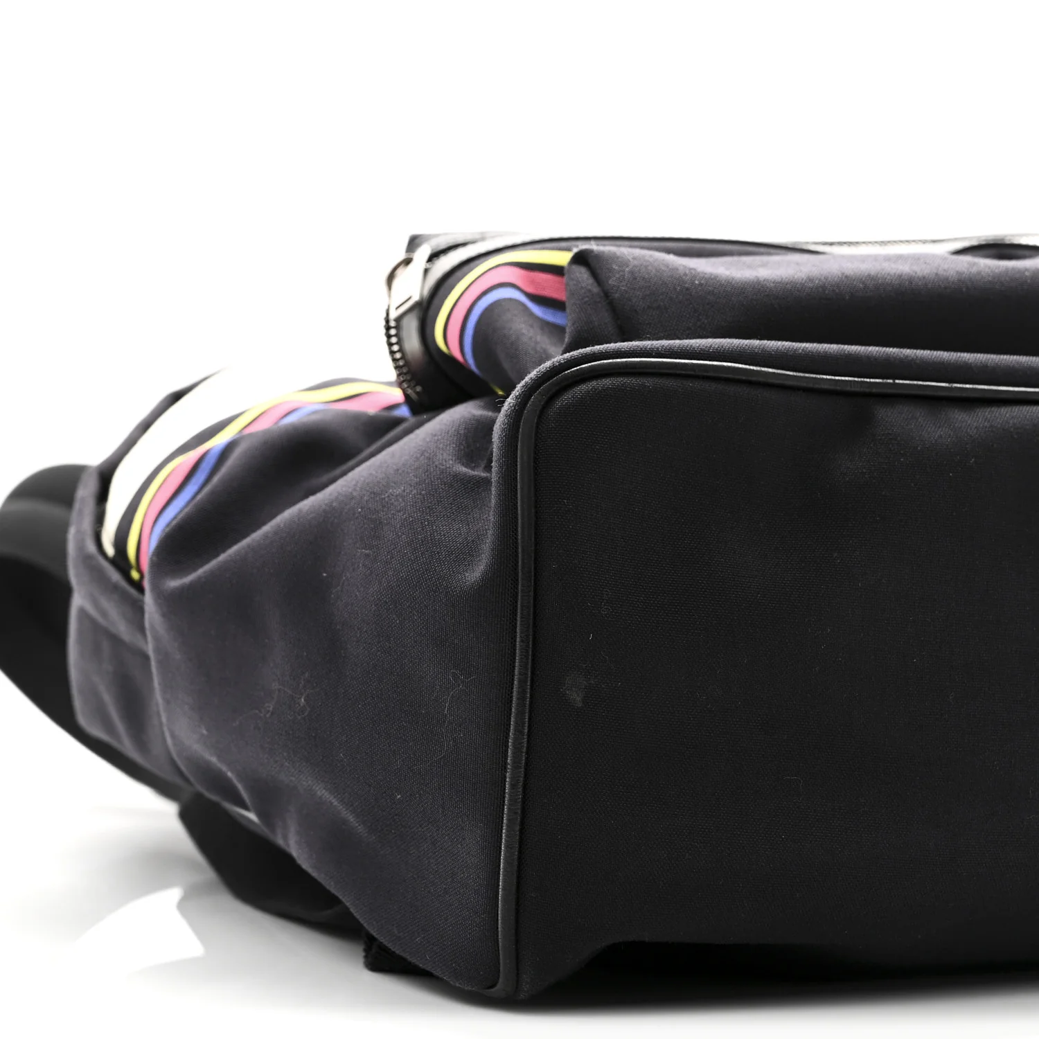 Nylon Twill Dinosaur Print City Backpack Black Multicolor - Image 8