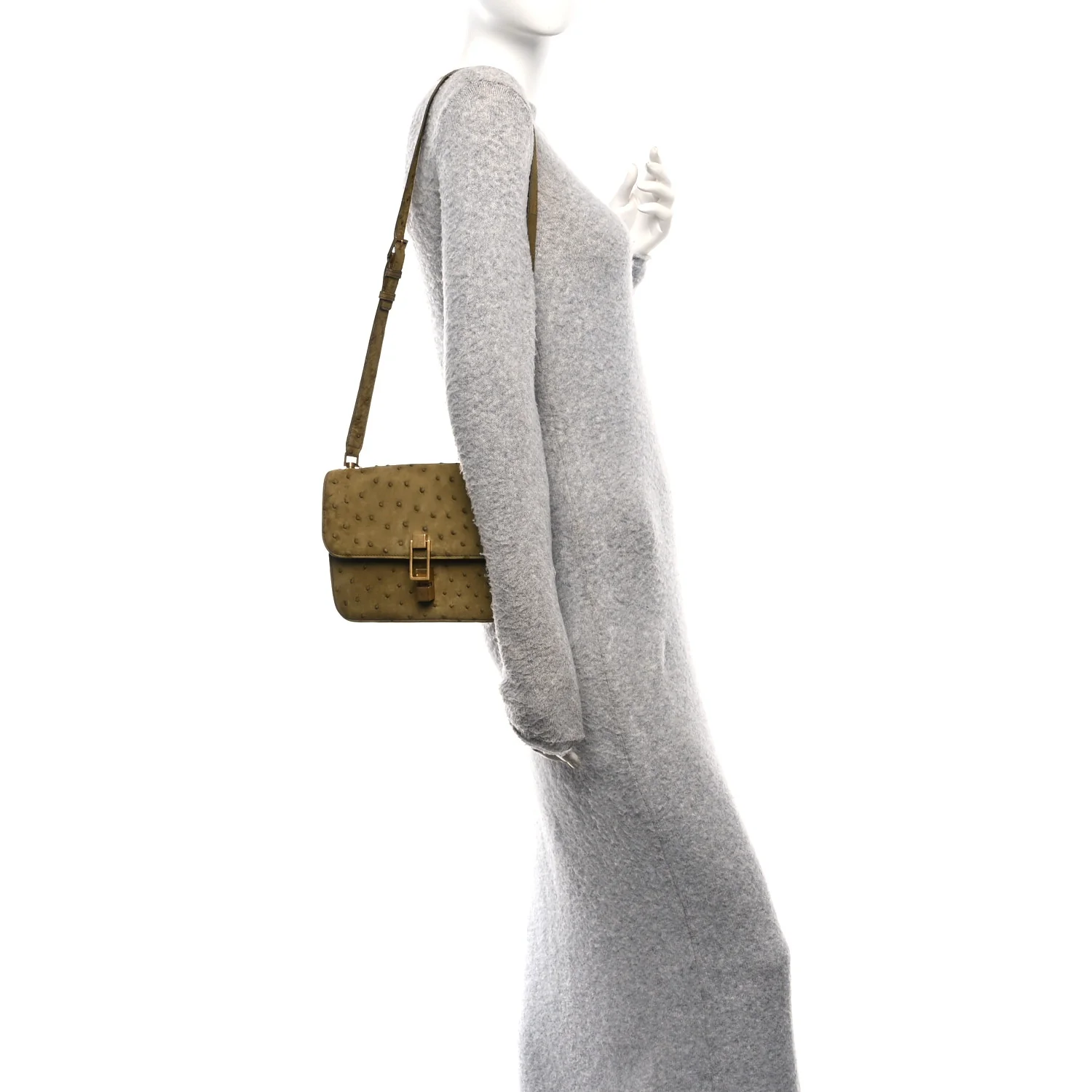 Ostrich Carre Satchel Green - Image 2