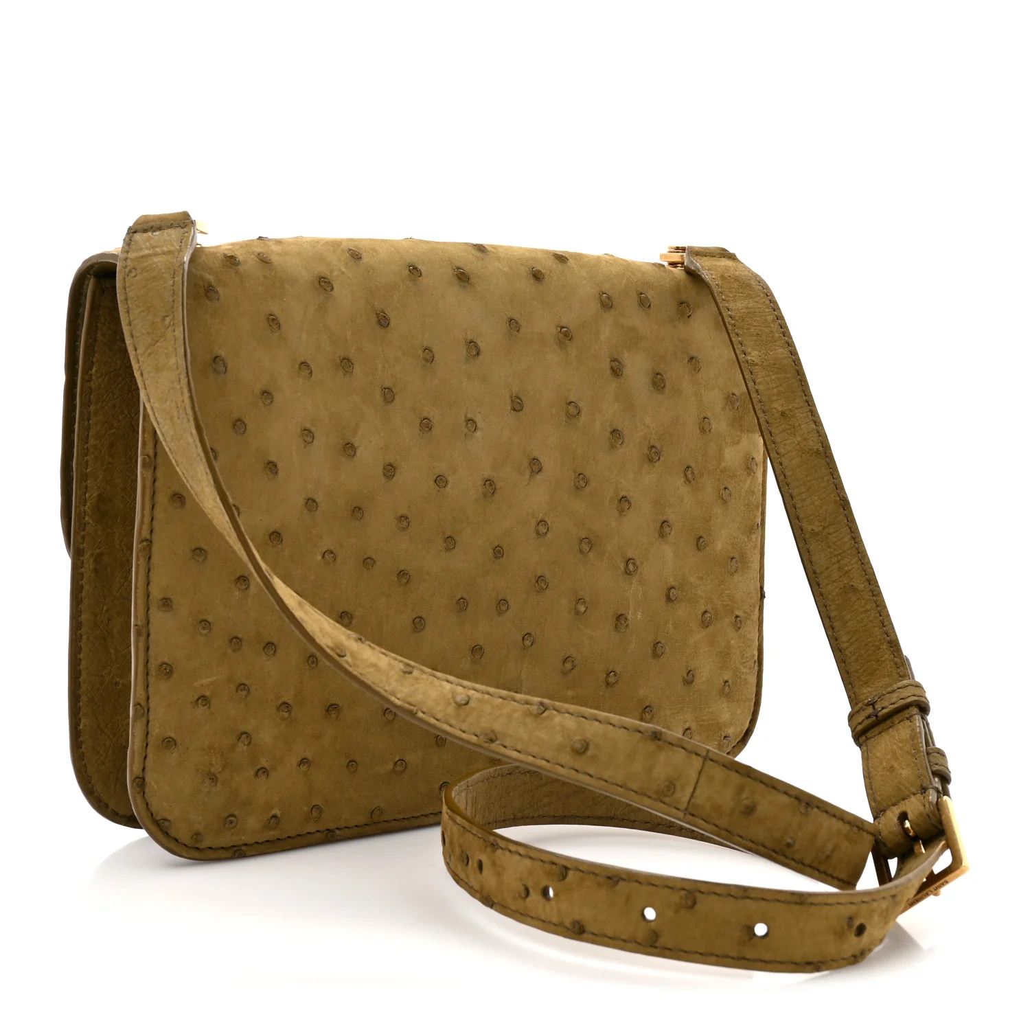 Ostrich Carre Satchel Green - Image 3