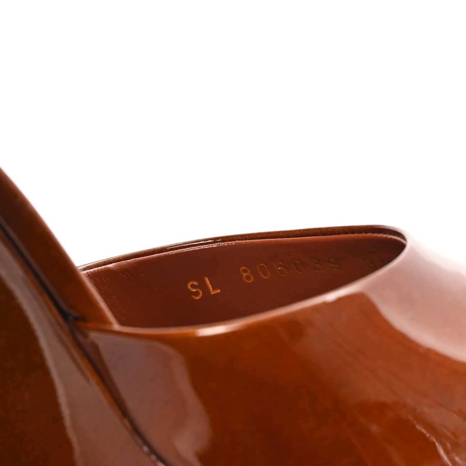 Patent Calfskin La Scandale Wedges 39 Fluffy Chataigne - Image 9