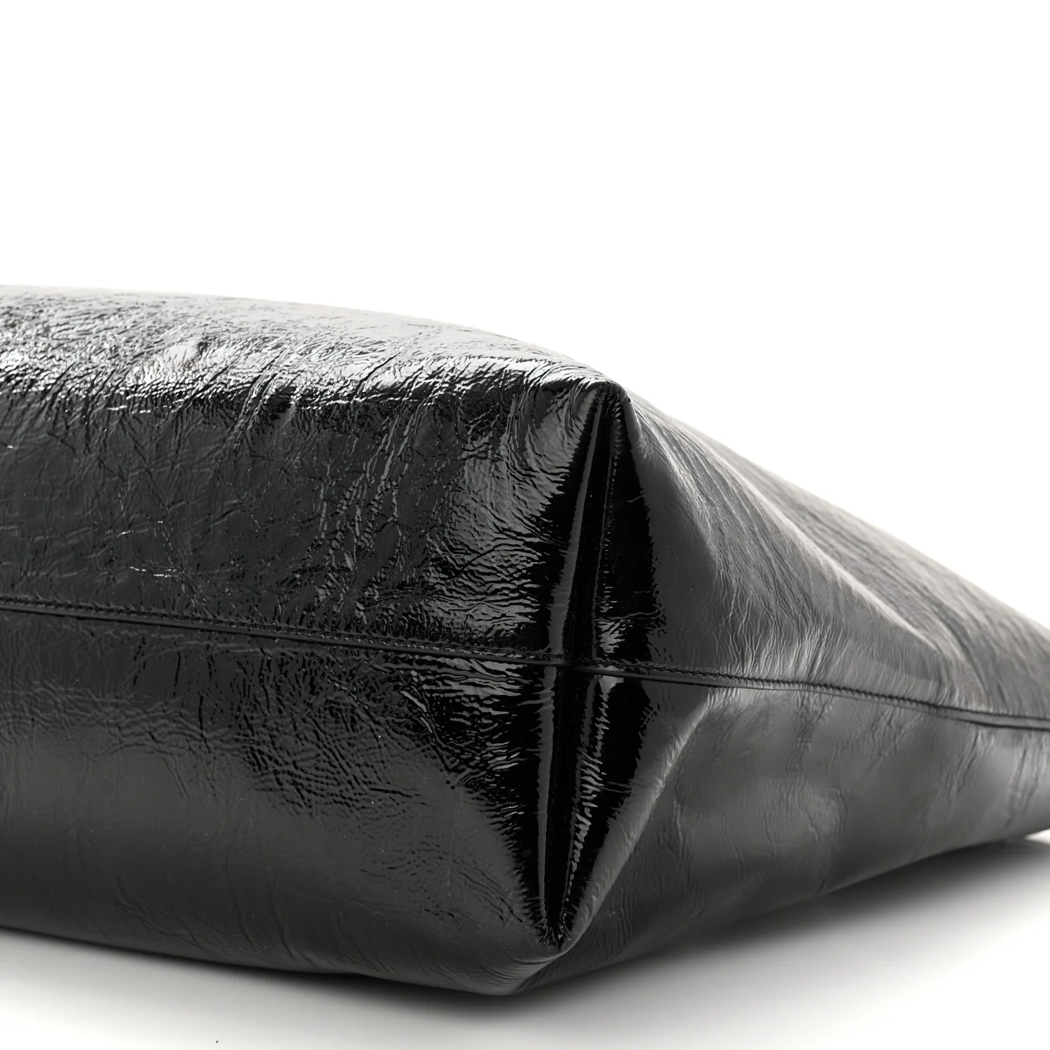 Patent Calfskin Large Shopping Tote Black - Image 20