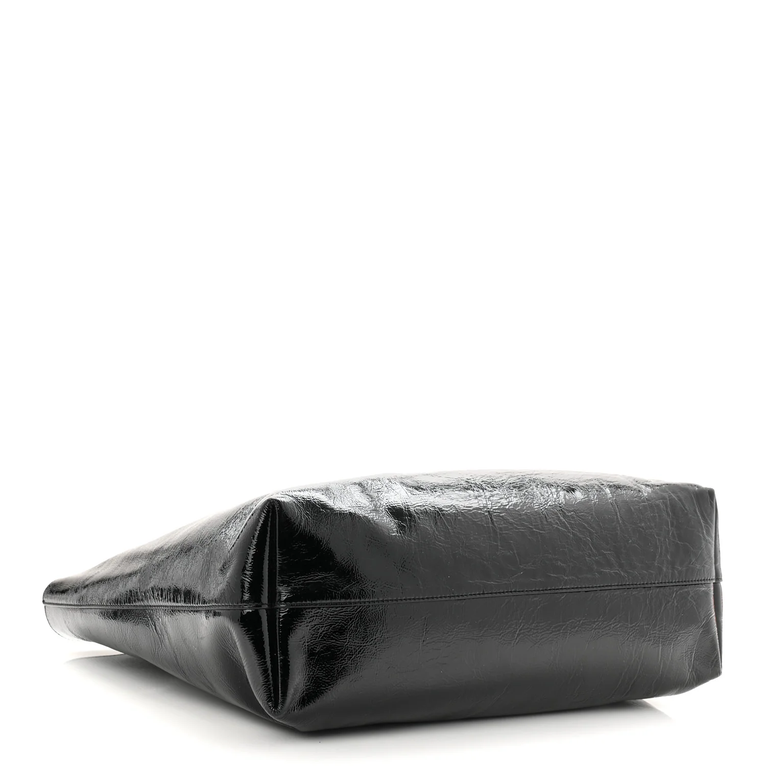 Patent Calfskin Large Shopping Tote Black - Image 9