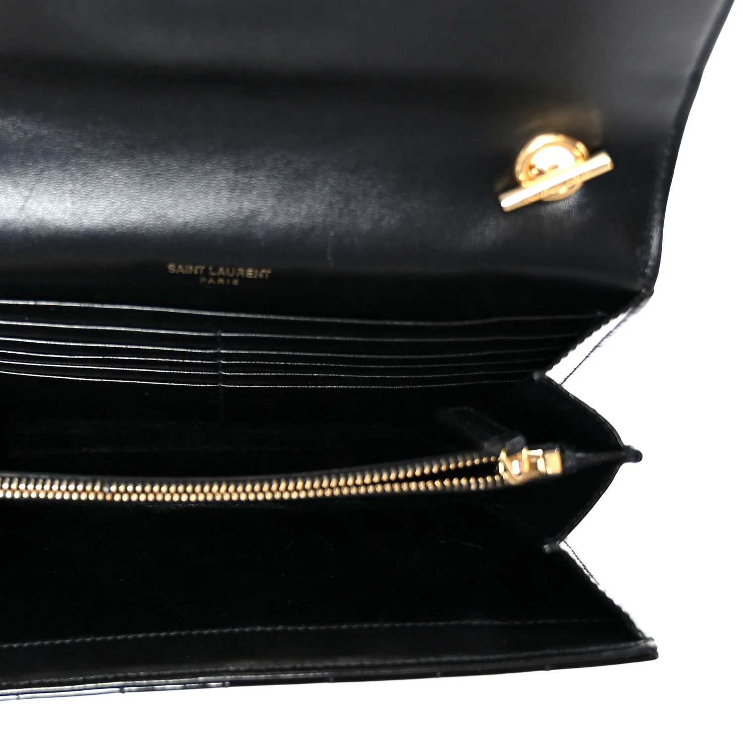 Patent Calfskin Matelasse Monogram Medium Vicky Chain Bag Black - Image 5