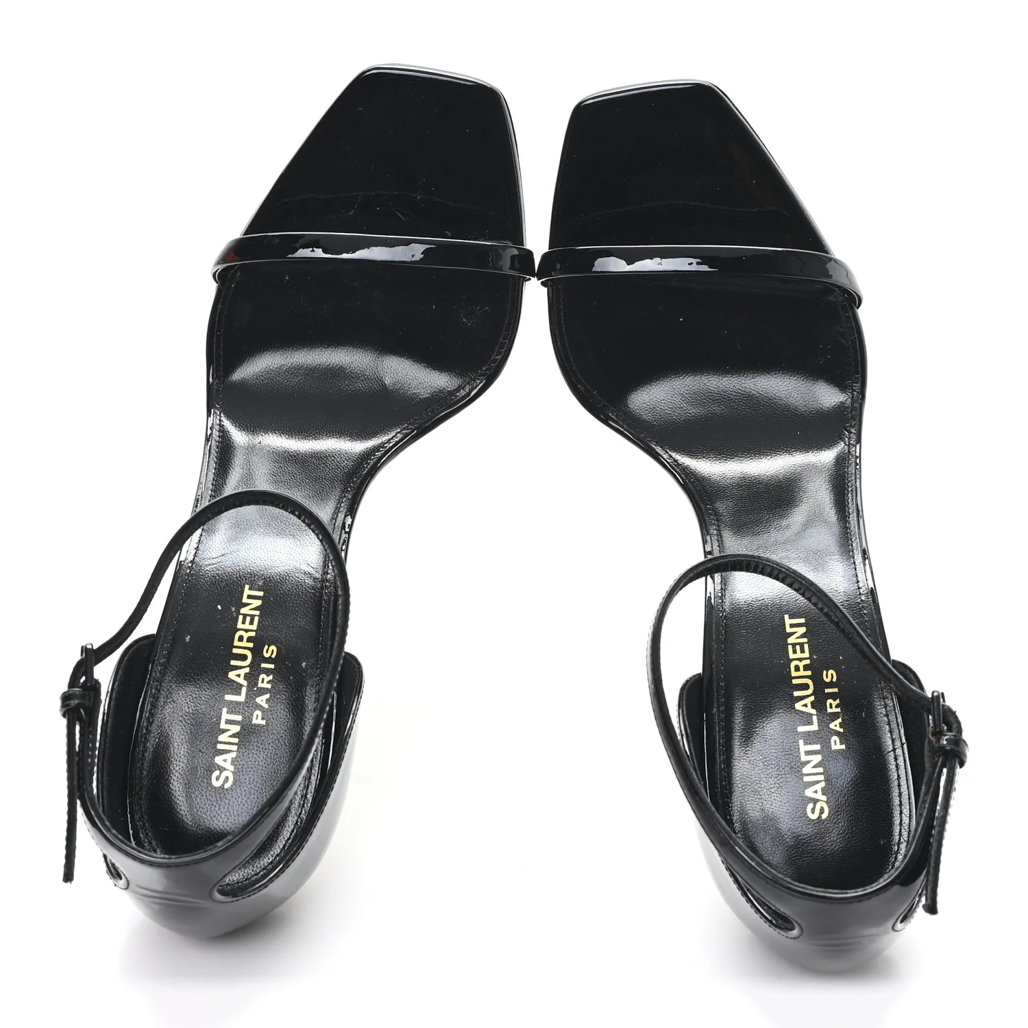 Patent Calfskin Opyum 110 Sandals 39.5 Black Gold - Image 3