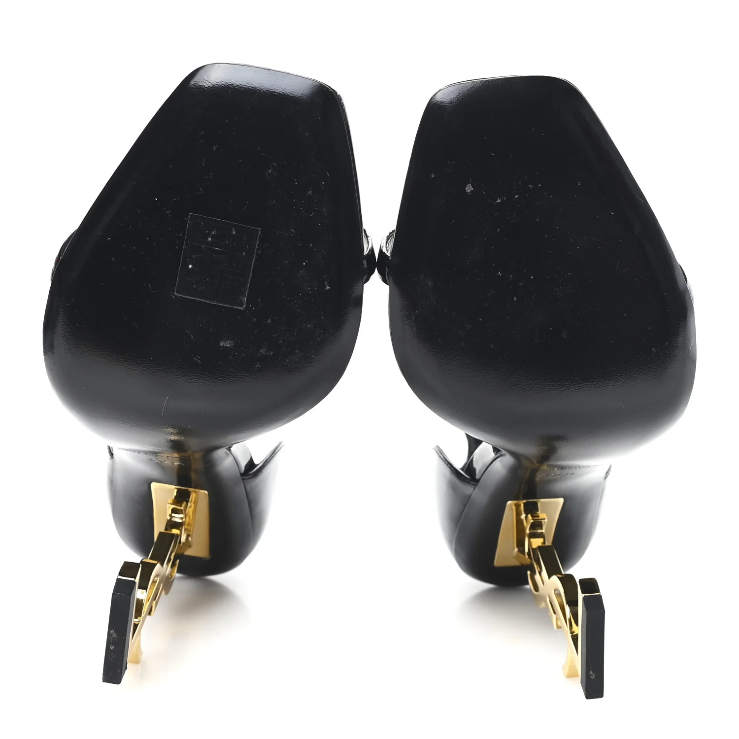 Patent Calfskin Opyum 110 Sandals 39.5 Black Gold - Image 6