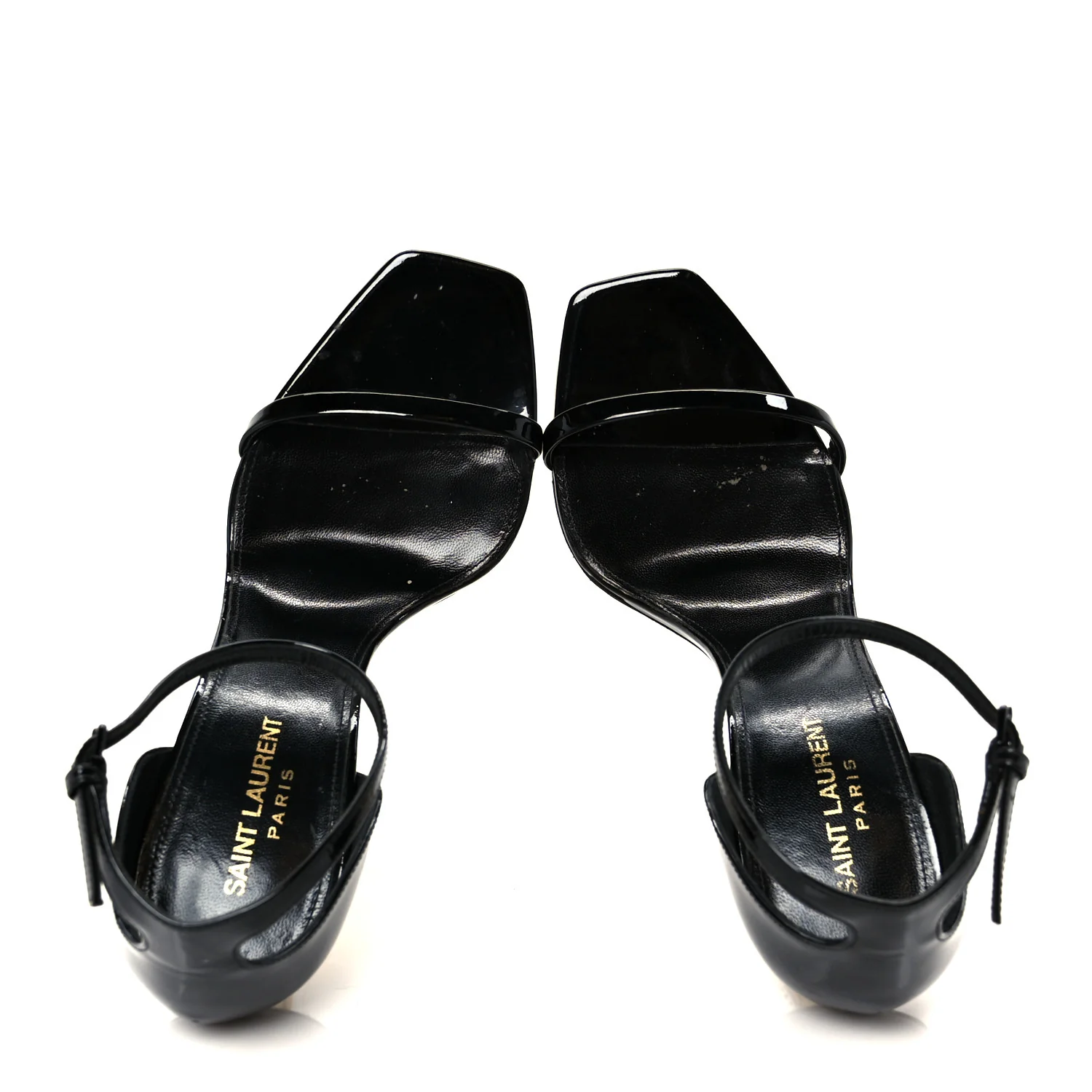 Patent Calfskin Opyum 110 Sandals 39.5 Black Gold - Image 2