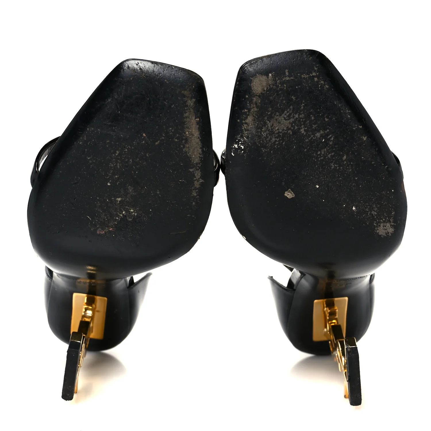 Patent Calfskin Opyum 110 Sandals 39.5 Black Gold - Image 6
