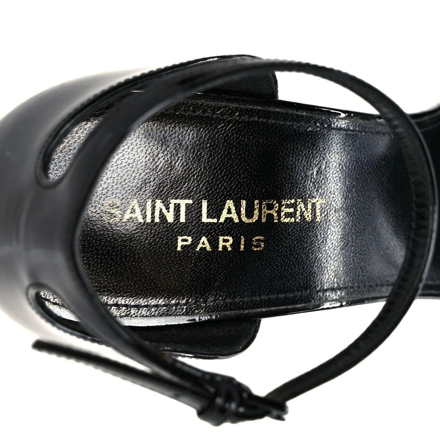 Patent Calfskin Opyum 110 Sandals 39.5 Black Gold - Image 7