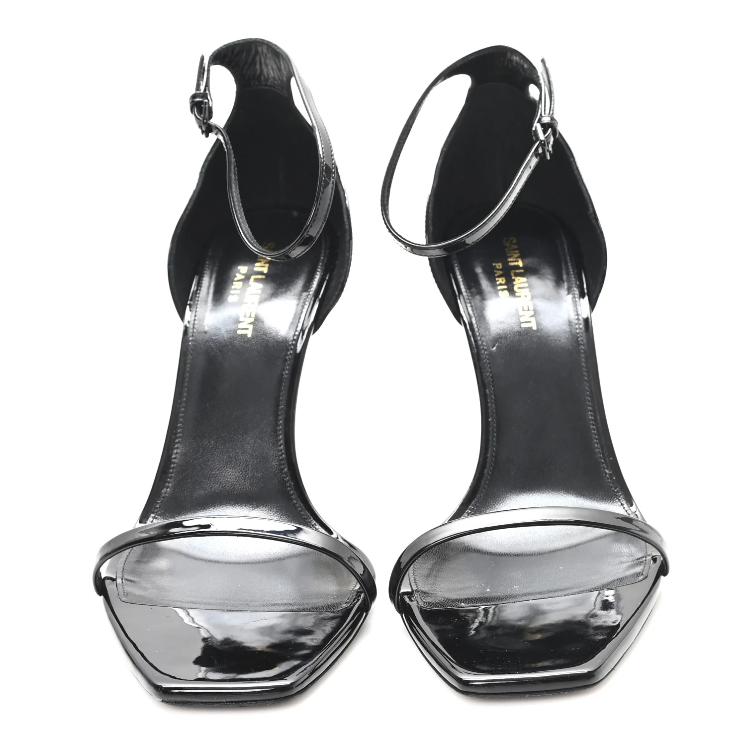 Patent Calfskin Opyum 110 Sandals 41 Black Gold - Image 3