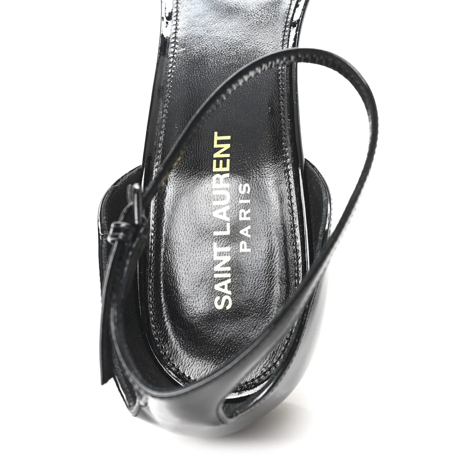 Patent Calfskin Opyum 110 Sandals 41 Black Gold - Image 8