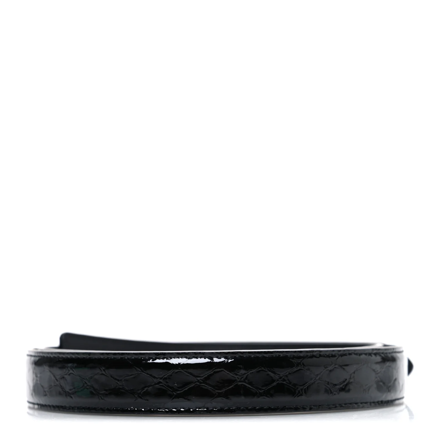 Patent Calfskin Snakeskin Embossed 20mm Cintura Belt 85 34 Black - Image 2