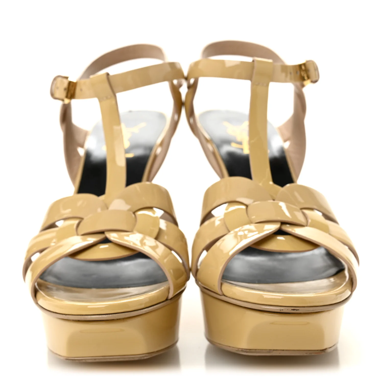 Patent Calfskin Tribute 75 Platform Sandals 37.5 Nude Powder - Image 3