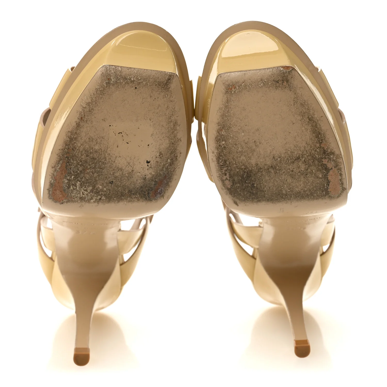Patent Calfskin Tribute 75 Platform Sandals 37.5 Nude Powder - Image 6