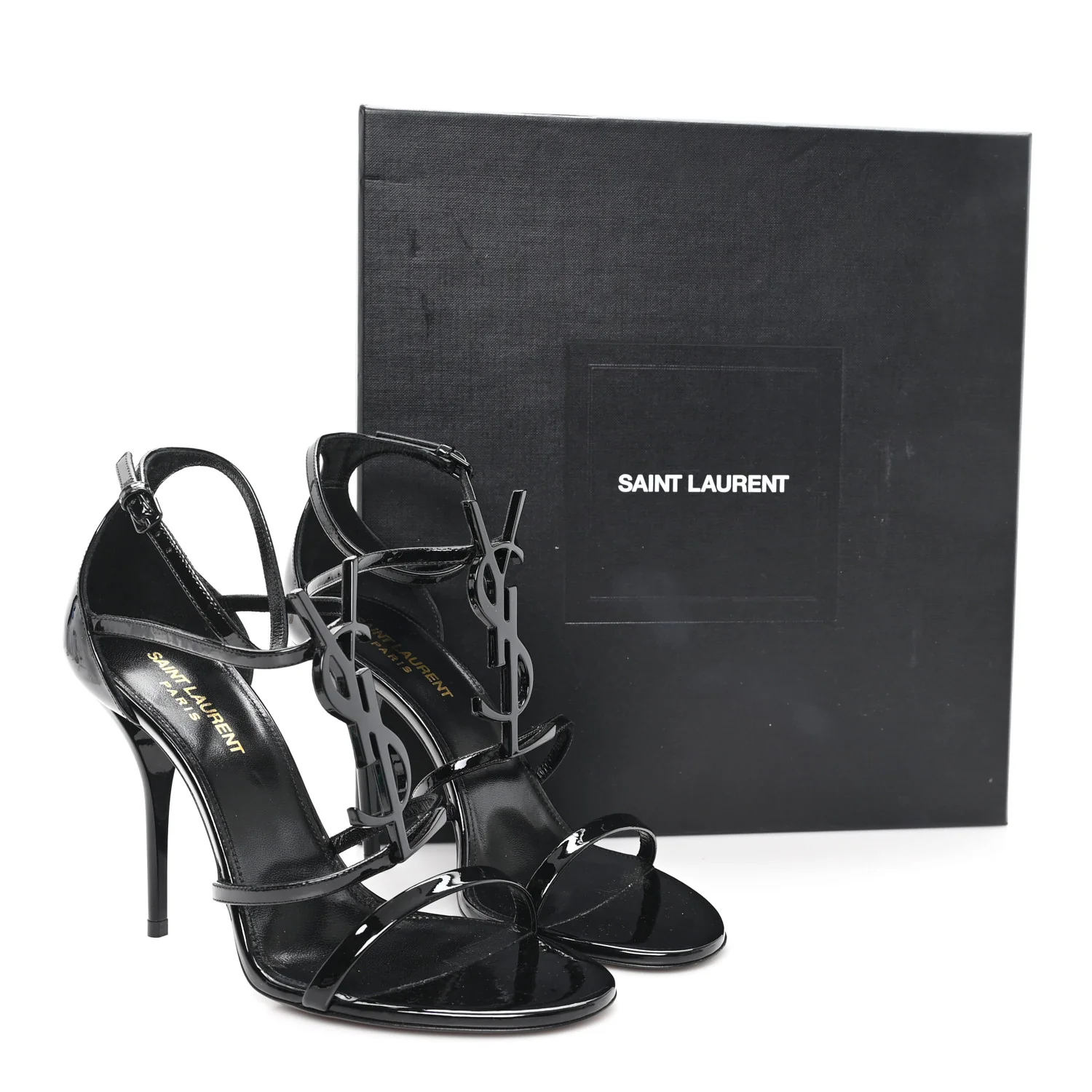 Patent Cassandra 100 Ankle Strap Sandals 38.5 Black - Image 10