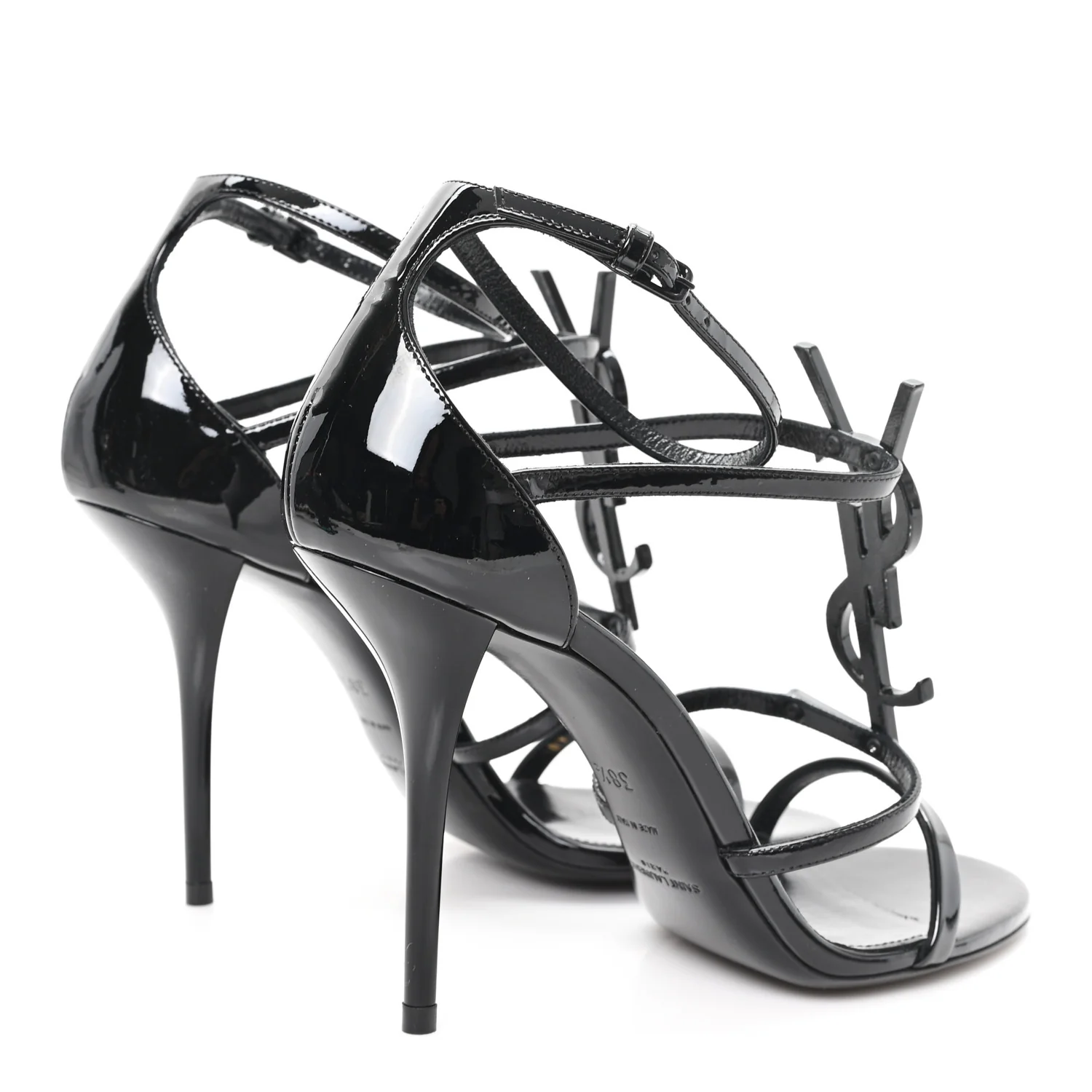 Patent Cassandra 100 Ankle Strap Sandals 38.5 Black - Image 5
