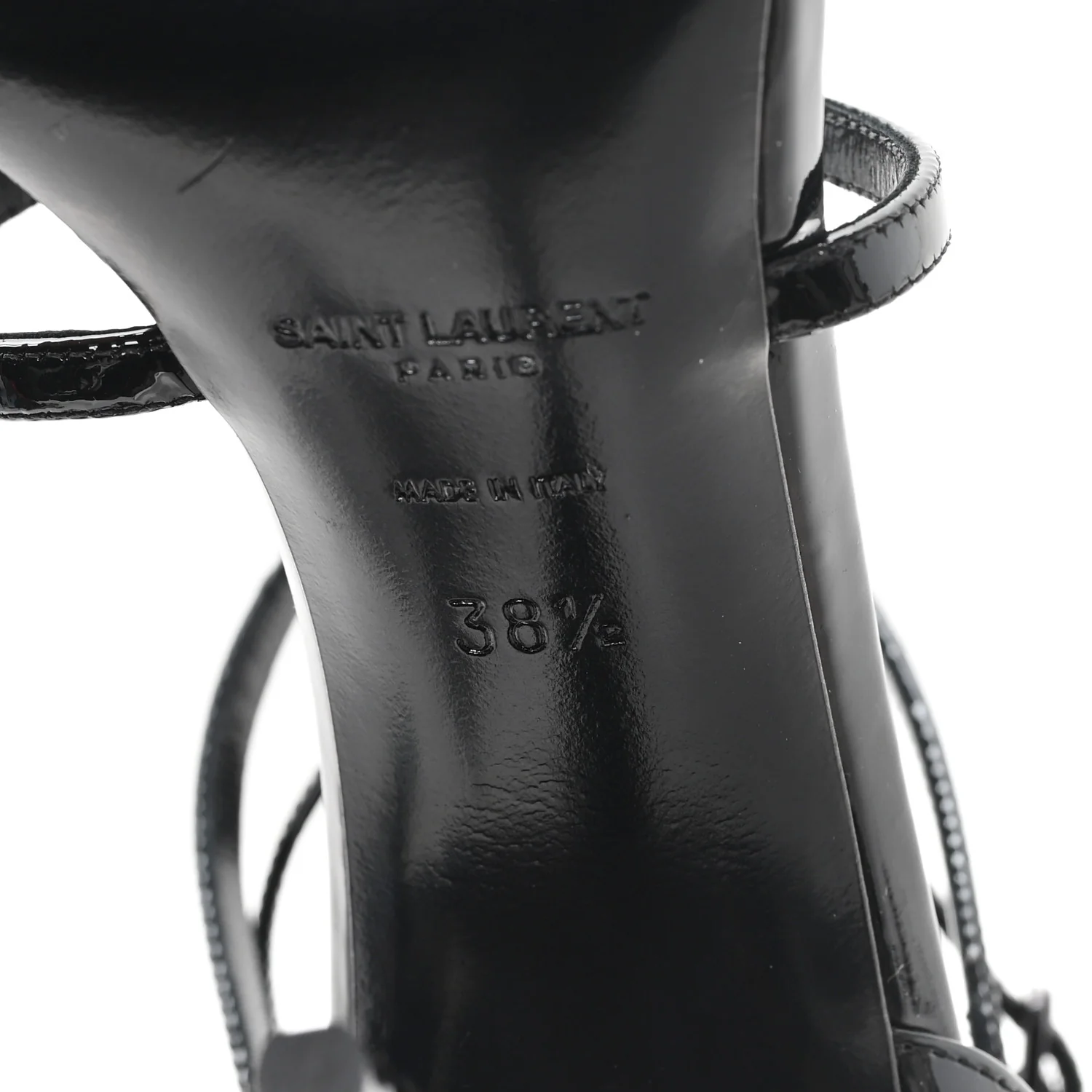 Patent Cassandra 100 Ankle Strap Sandals 38.5 Black - Image 7