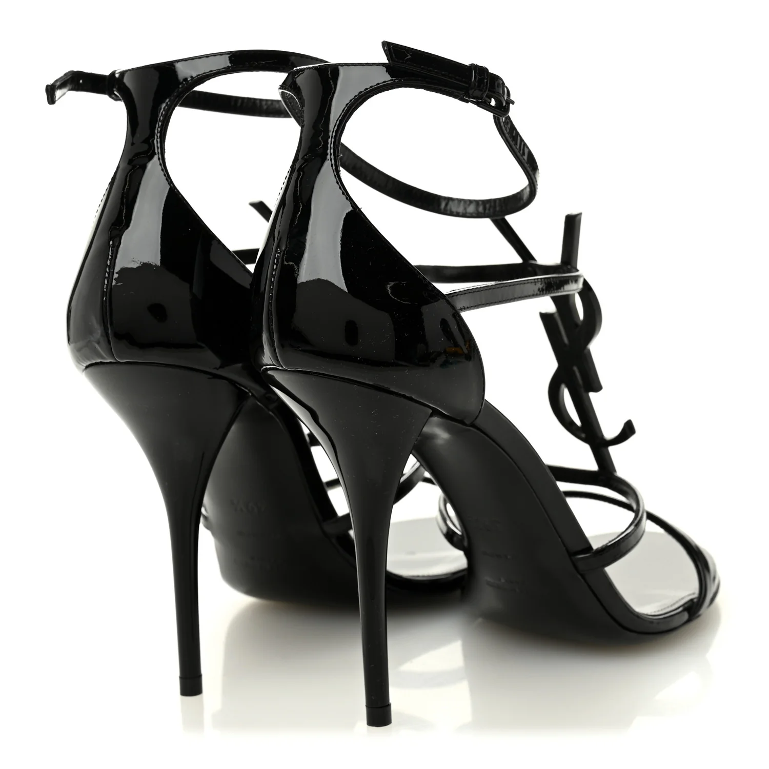 Patent Cassandra 100 Ankle Strap Sandals 39.5 Black - Image 4