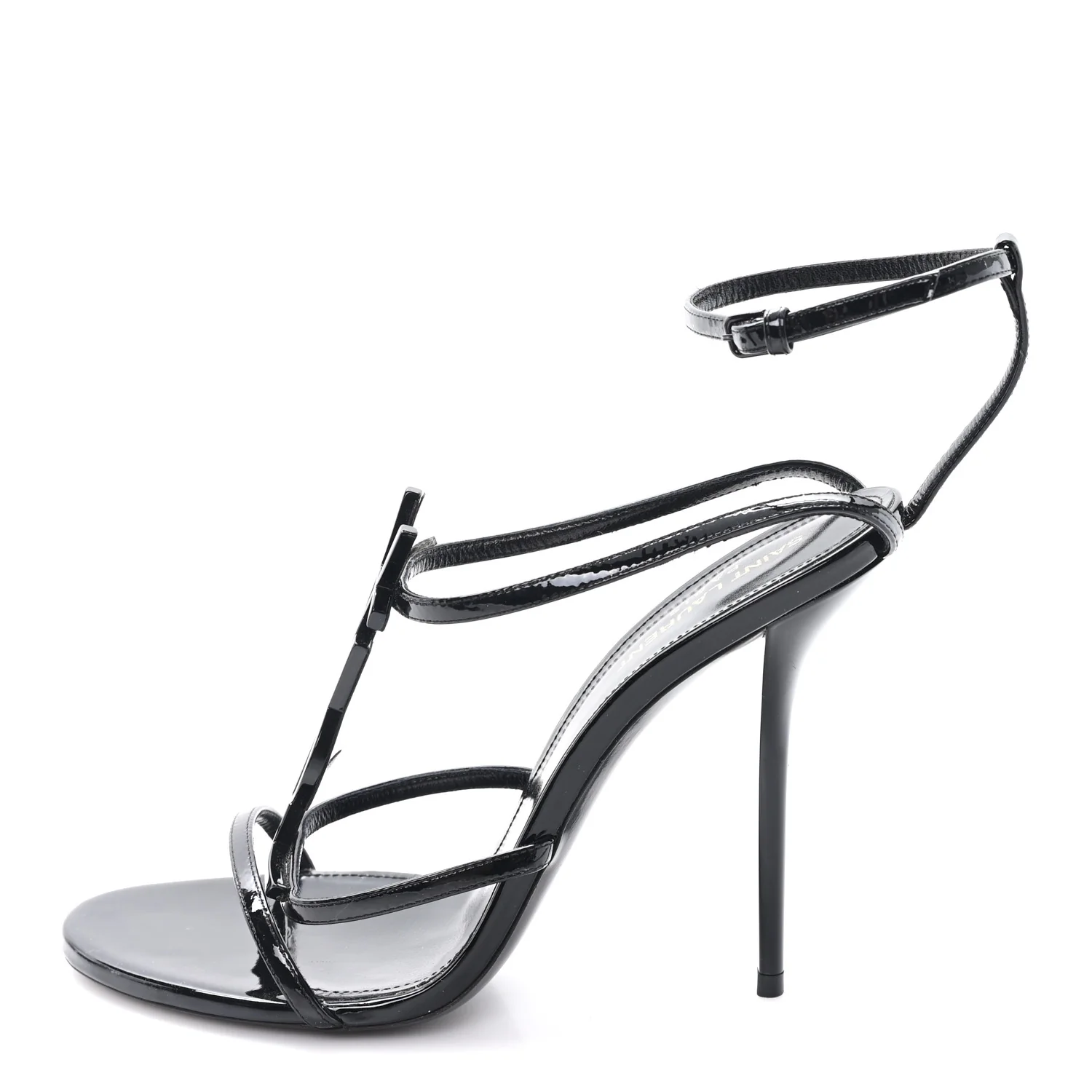 Patent Cassandra 100 Ankle Strap Sandals 40 Black