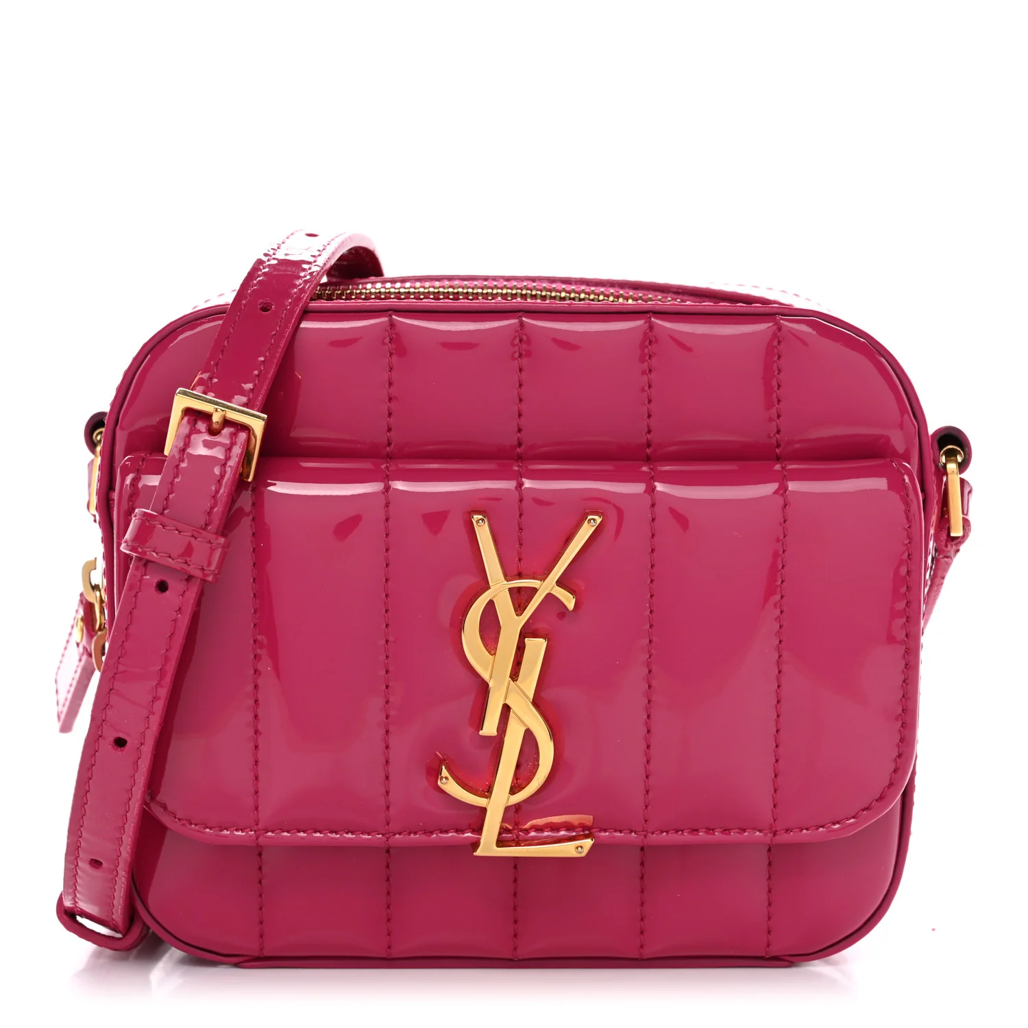 Patent Matelasse Monogram Toy Vicky Camera Bag Freesia