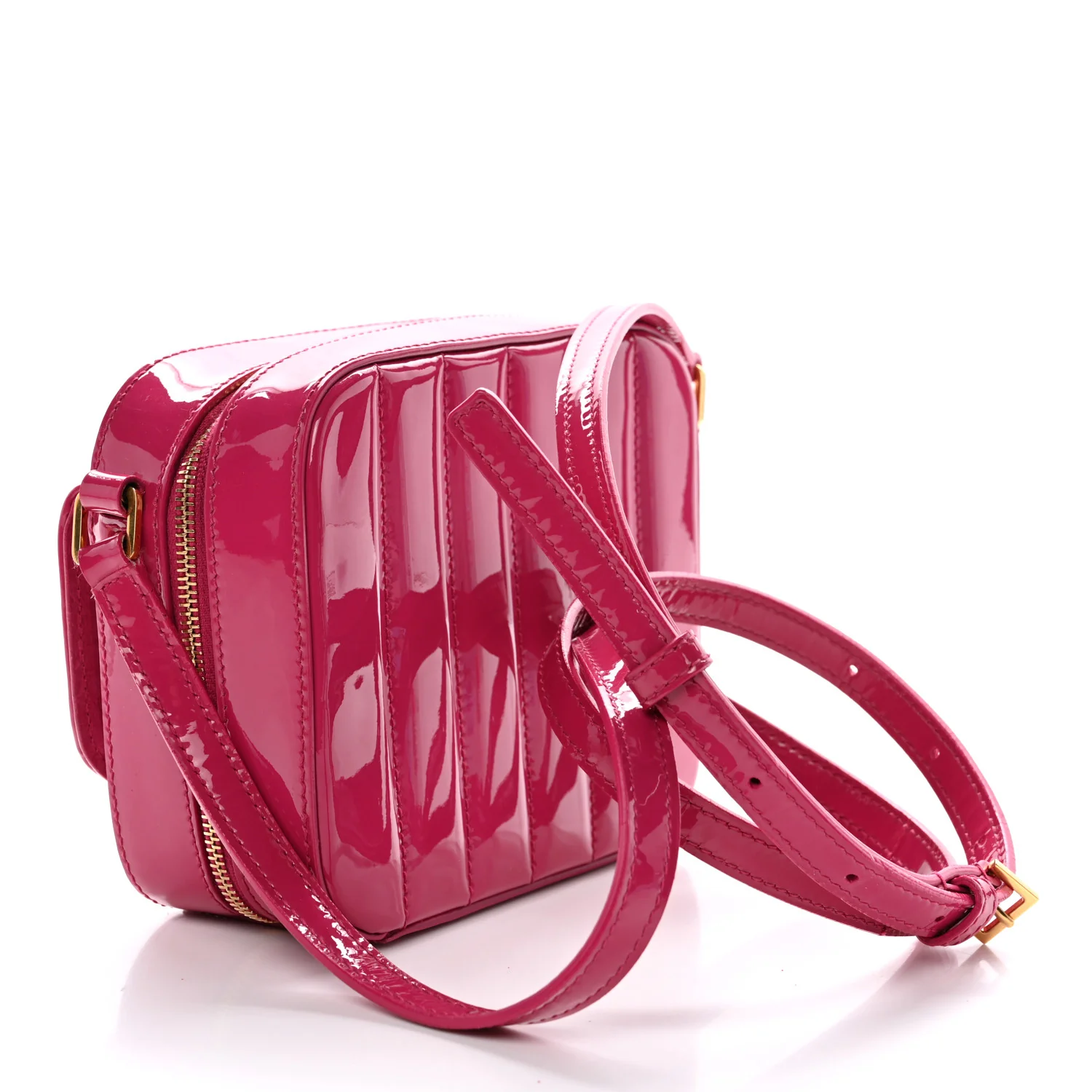 Patent Matelasse Monogram Toy Vicky Camera Bag Freesia - Image 3