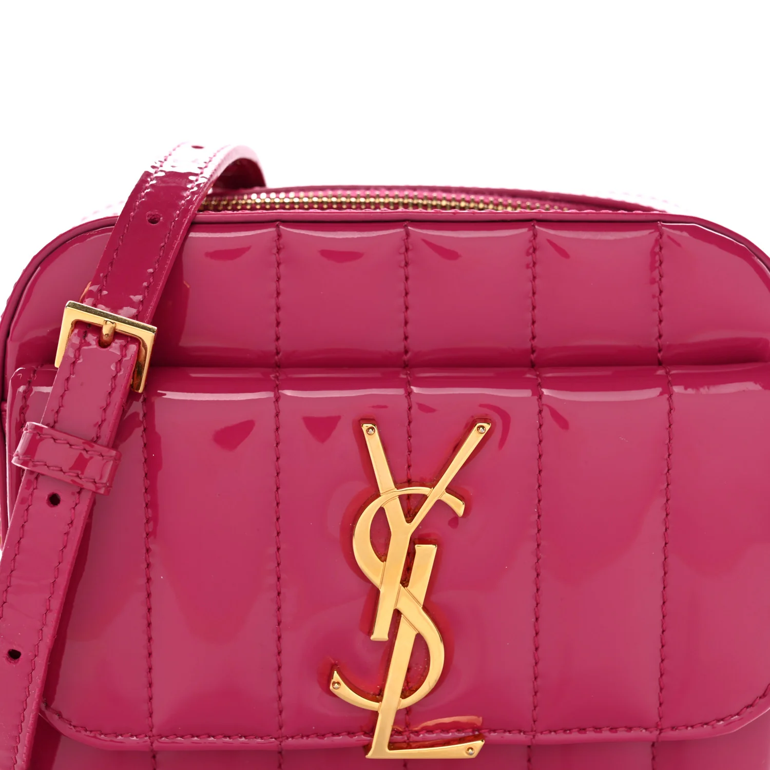 Patent Matelasse Monogram Toy Vicky Camera Bag Freesia - Image 8