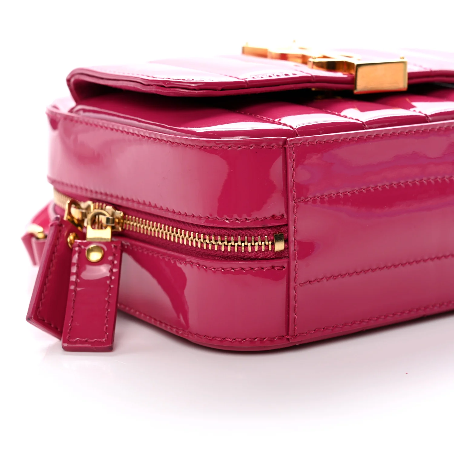 Patent Matelasse Monogram Toy Vicky Camera Bag Freesia - Image 9