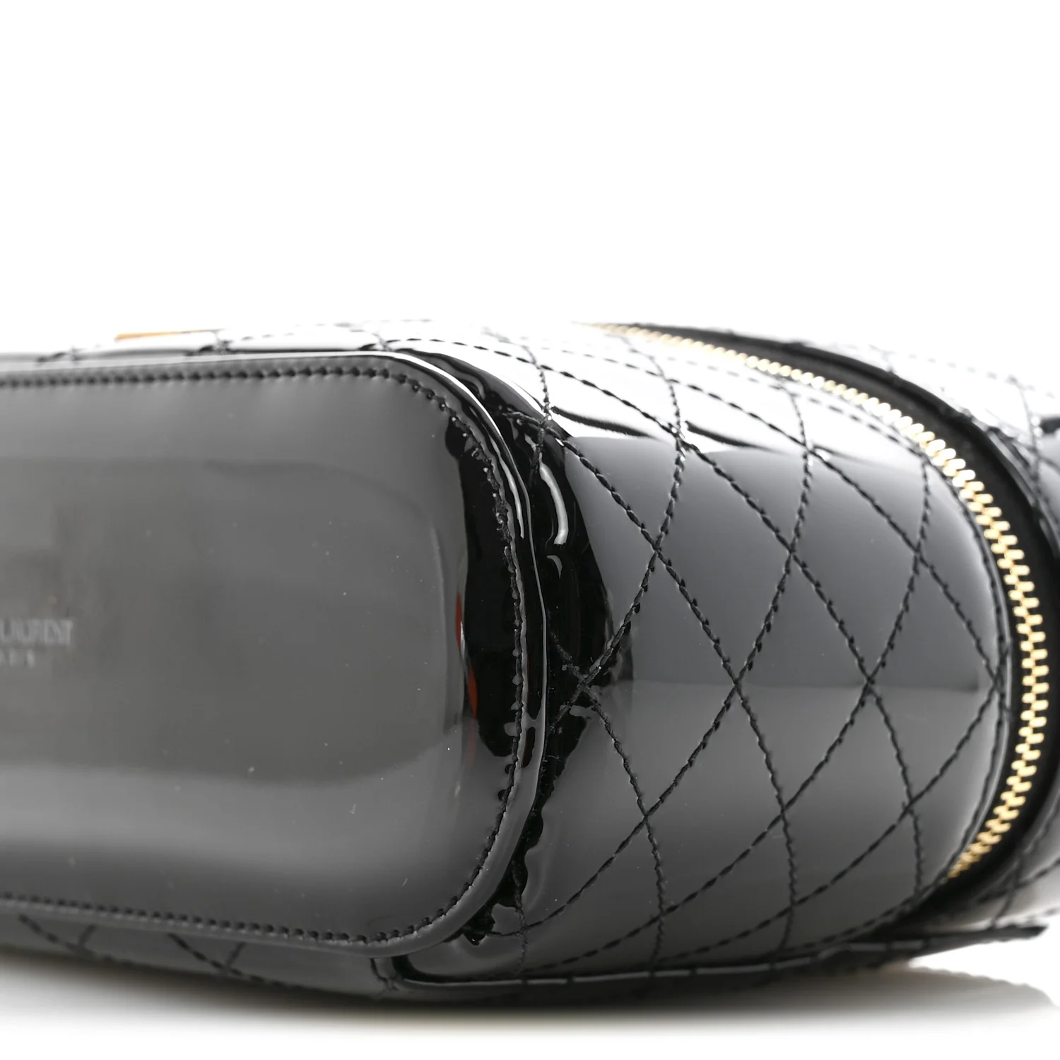Patent Quilted Gaby Vanity Bag Black - Image 10
