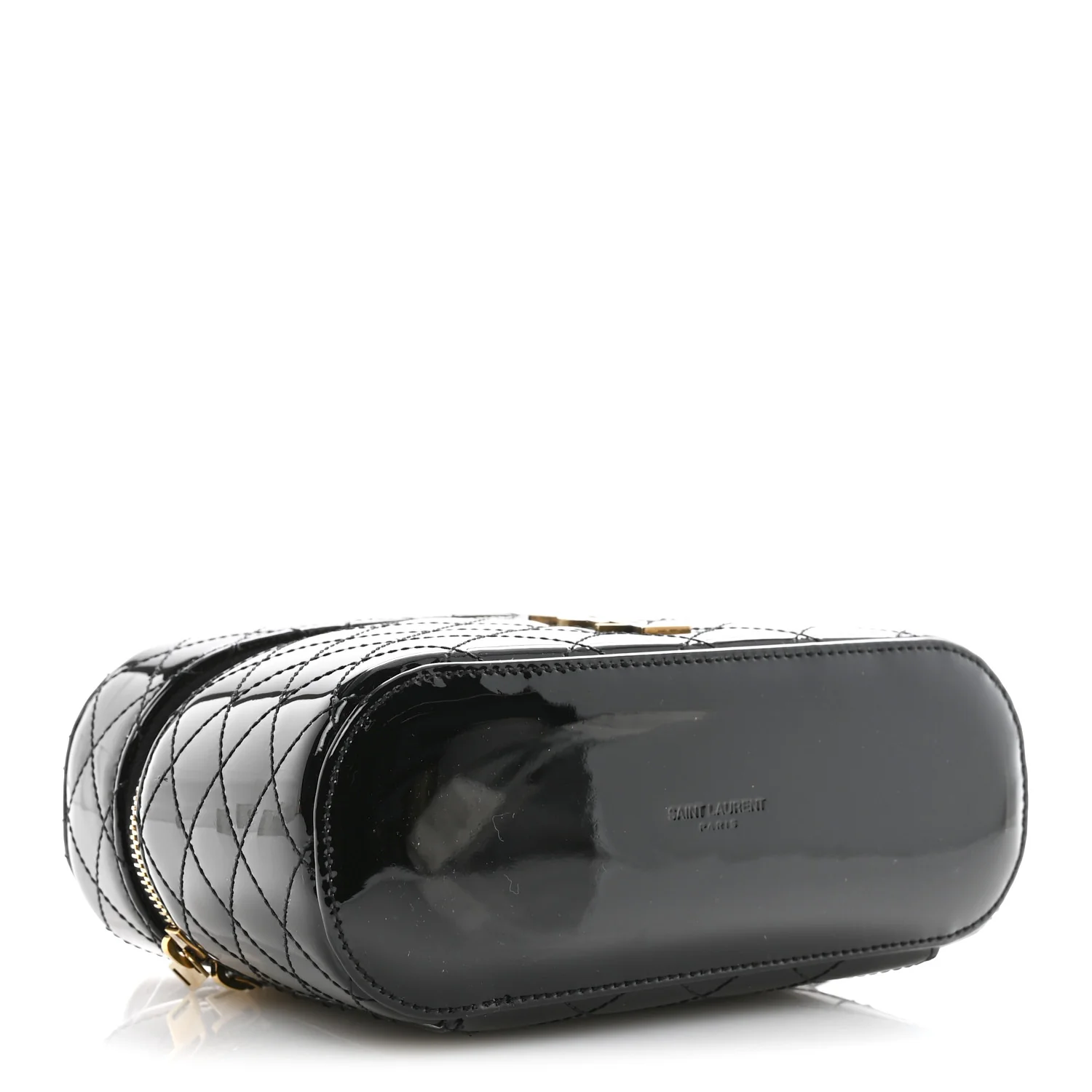 Patent Quilted Gaby Vanity Bag Black - Image 4